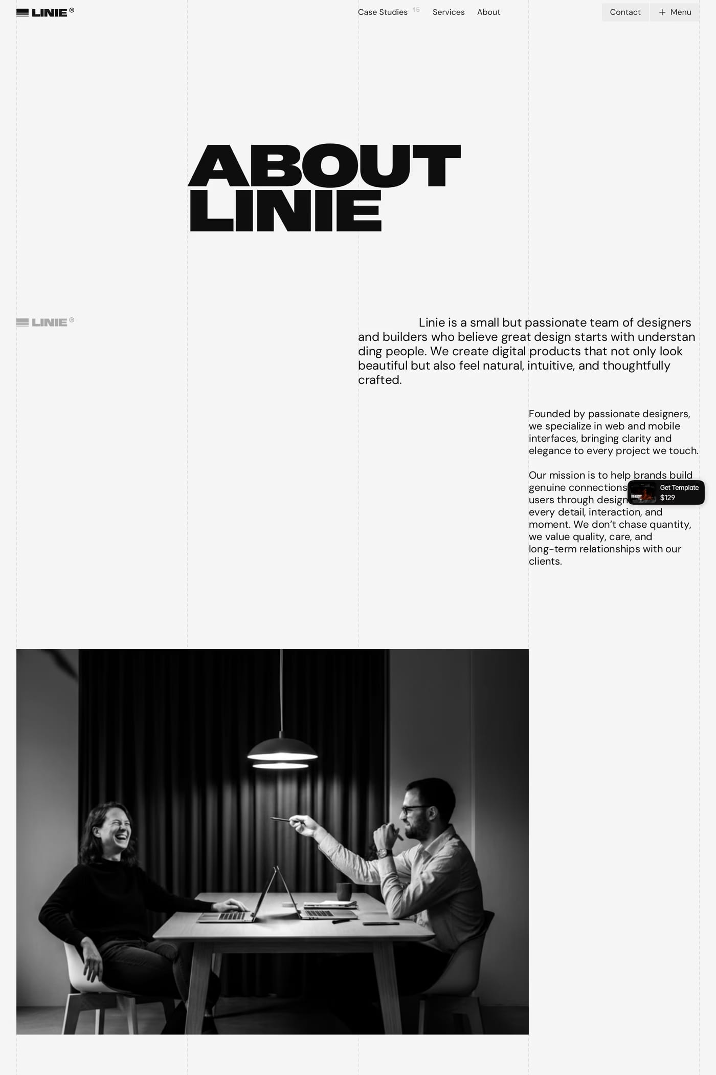 Linie about page