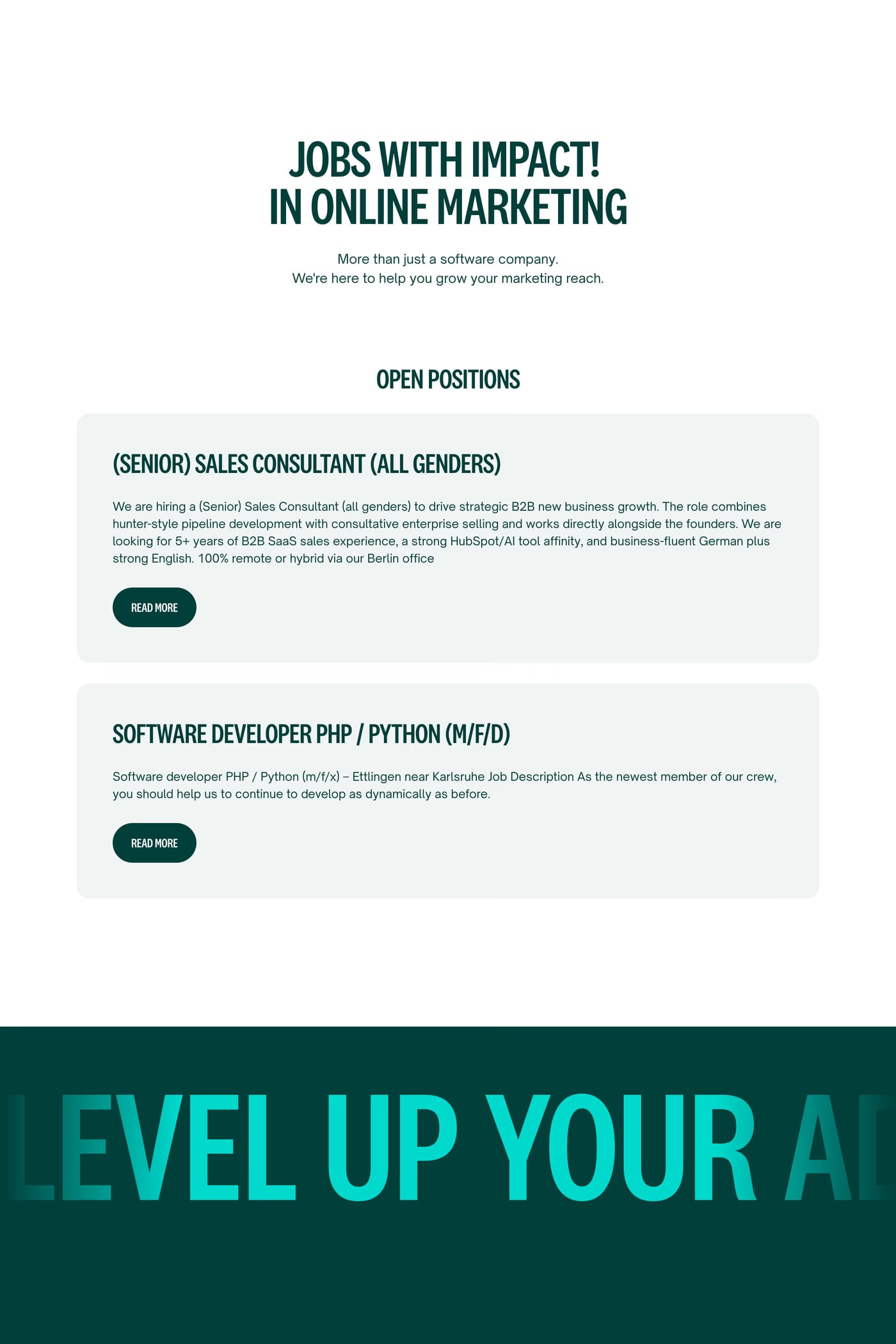 Localyzer — screenshot of the careers page