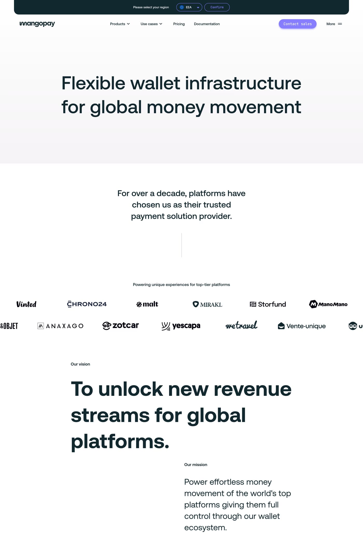 Mangopay — screenshot of the about page