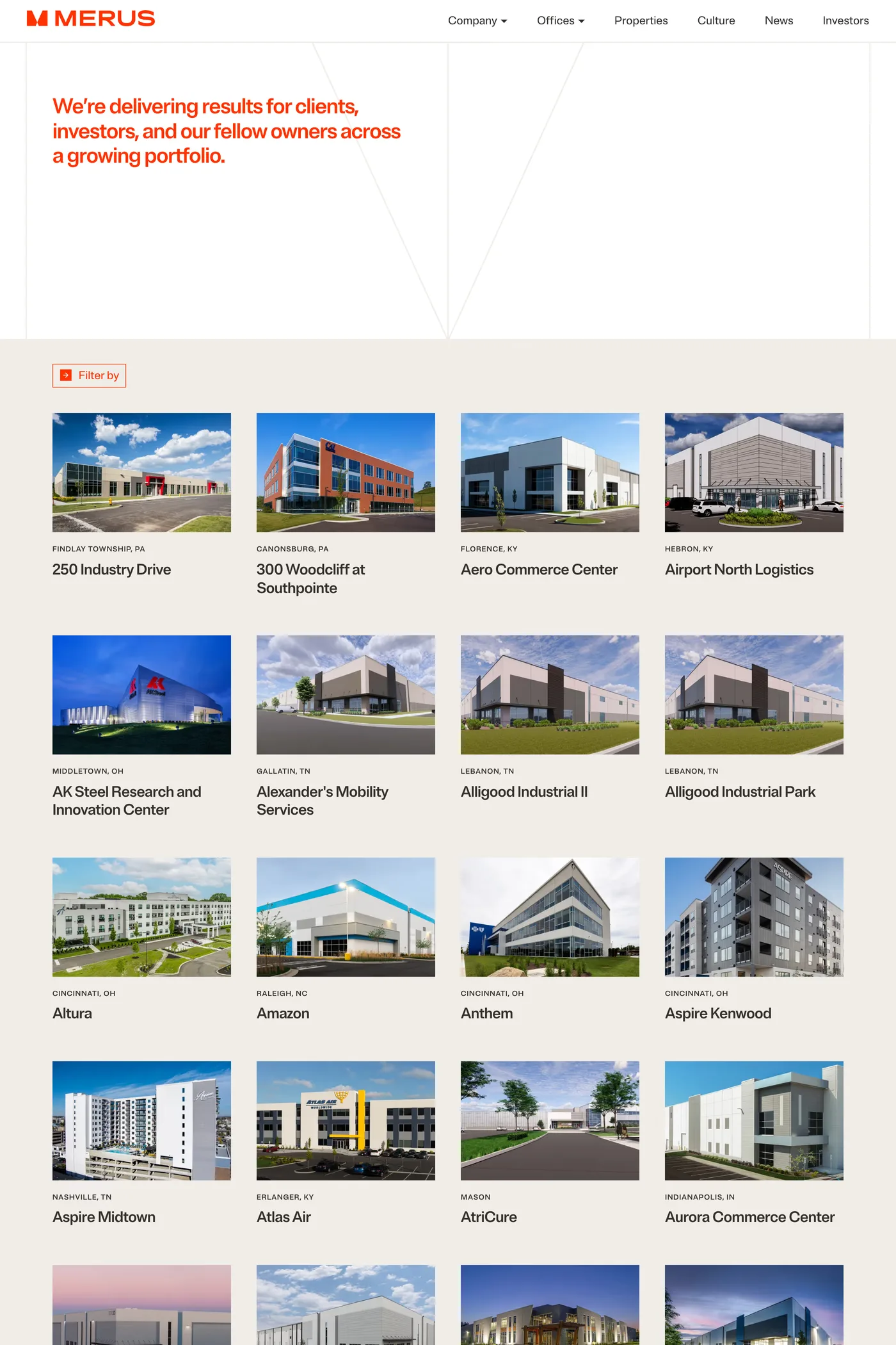 Merus — screenshot of the work page