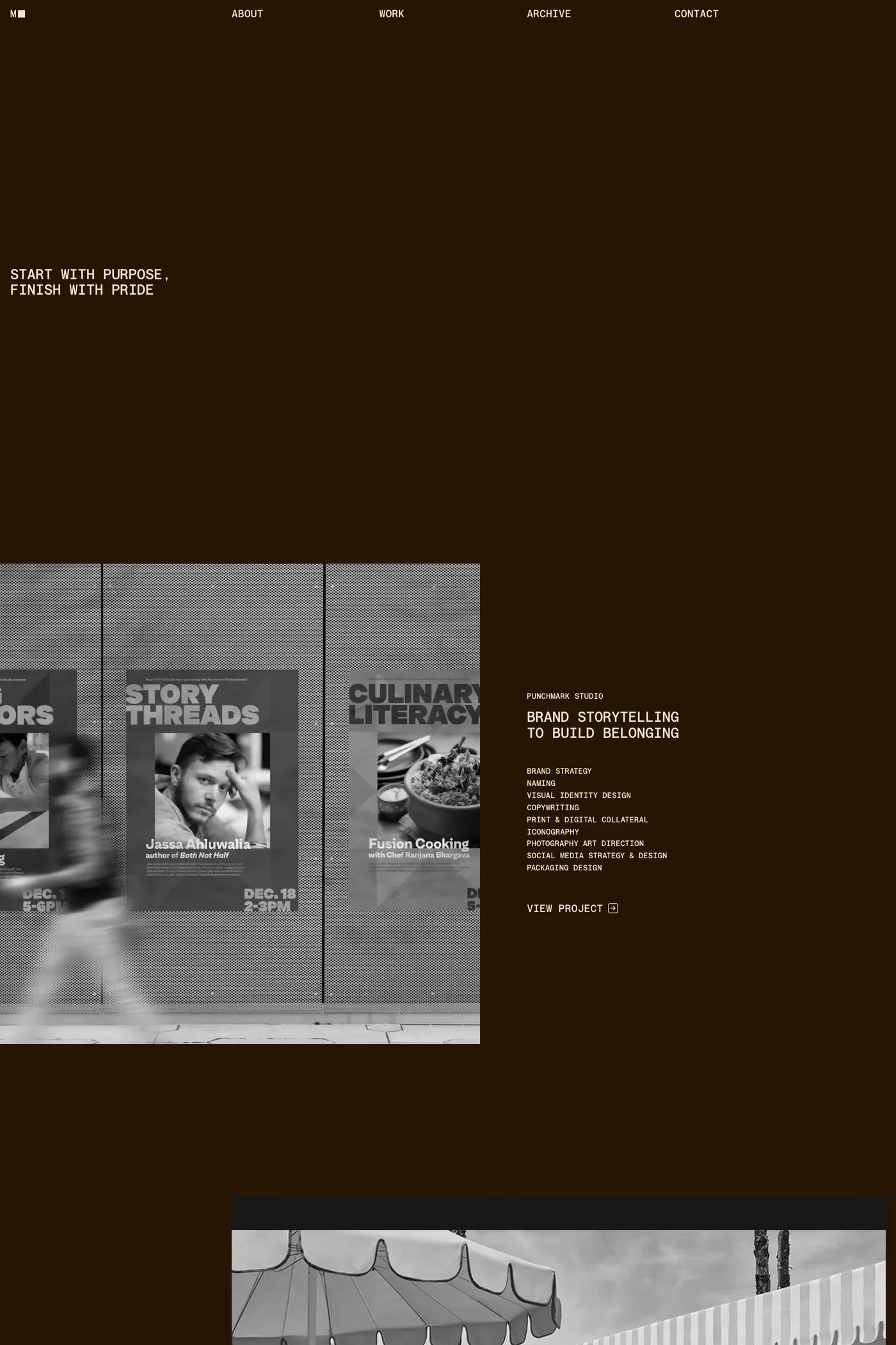 Michael Brown — screenshot of the work page