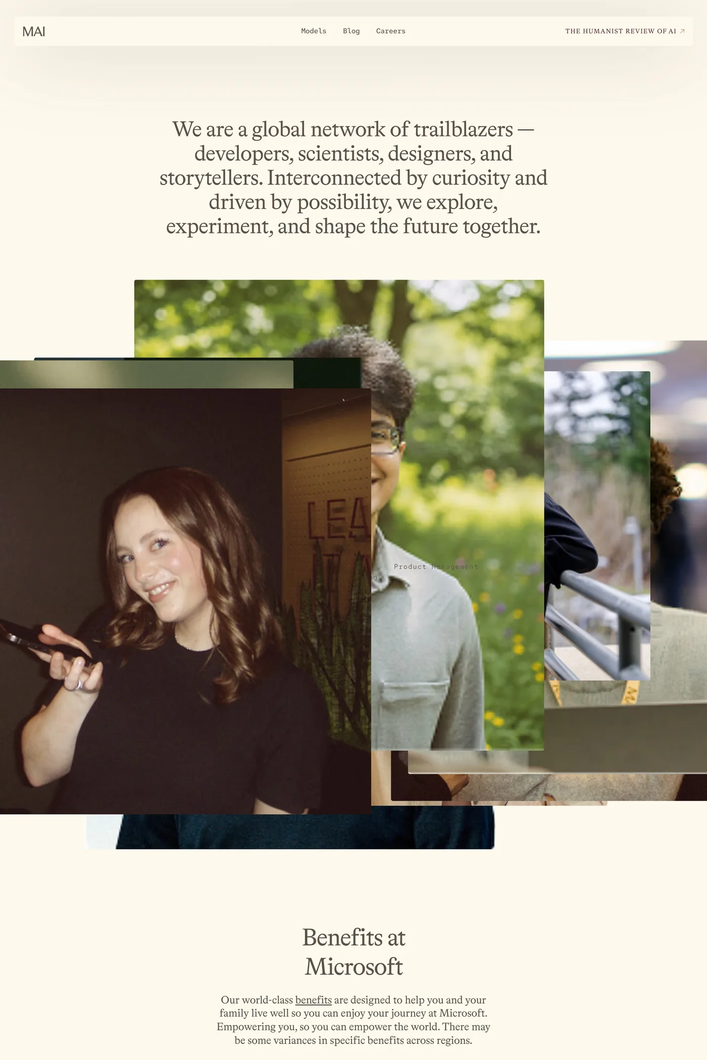 Microsoft AI — screenshot of the careers page