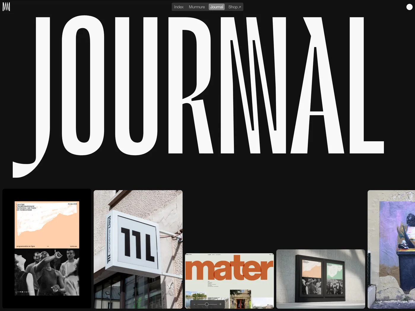 Murmure — screenshot of the blog page