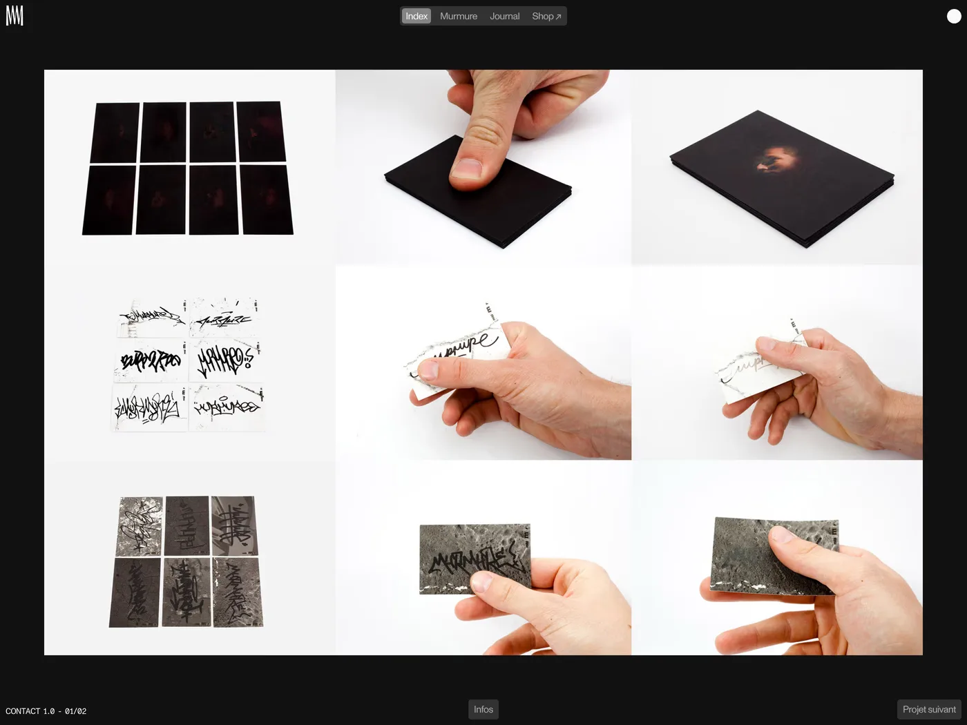 Murmure — screenshot of the contact page