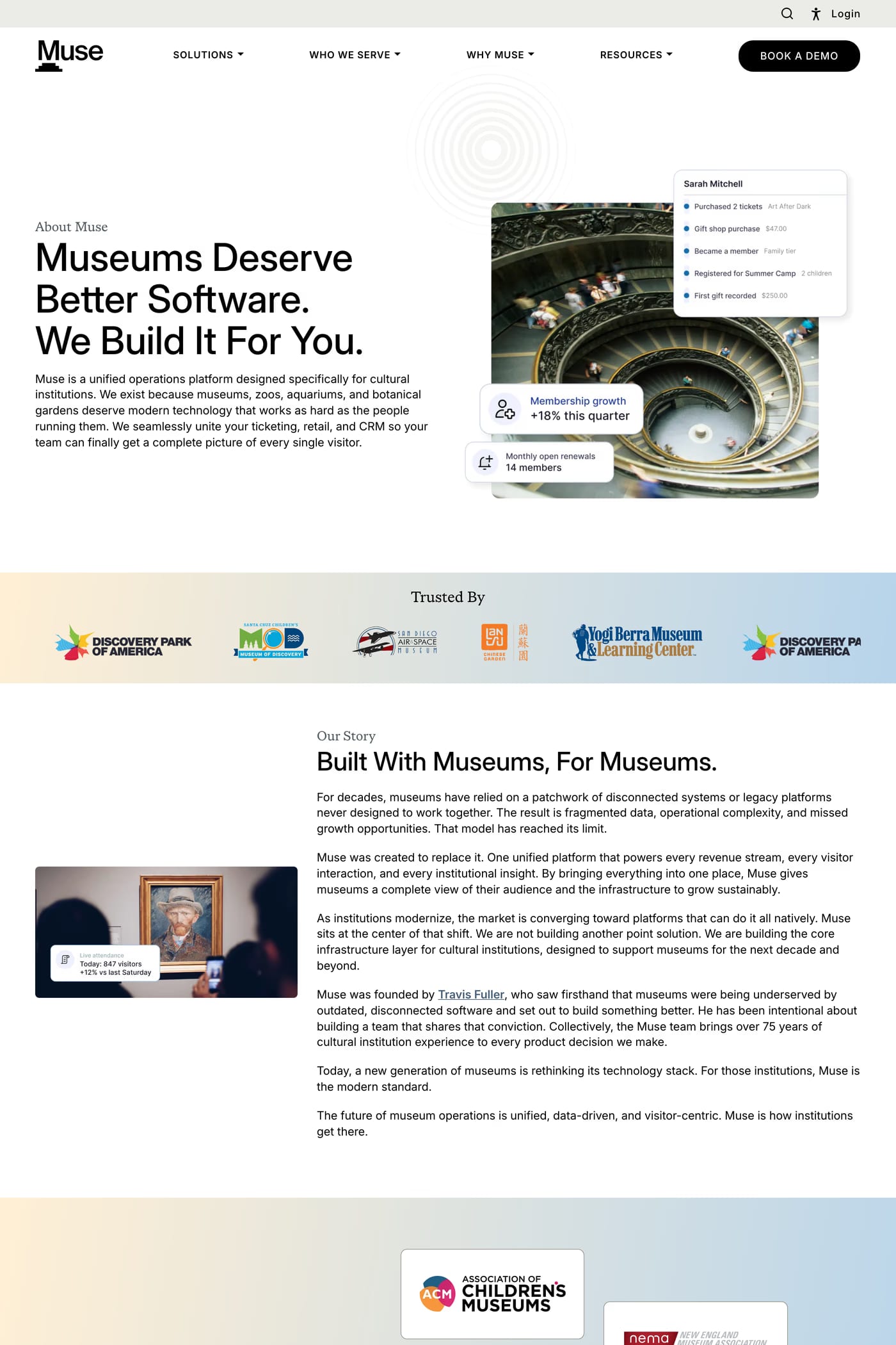 Muse — screenshot of the about page