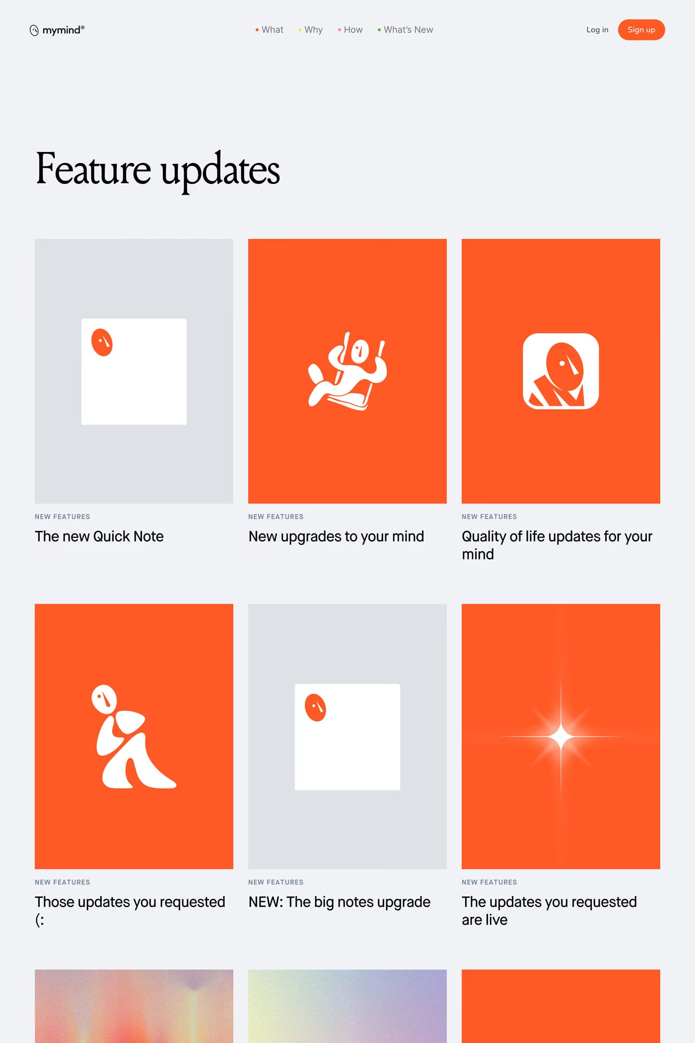 Mymind features page