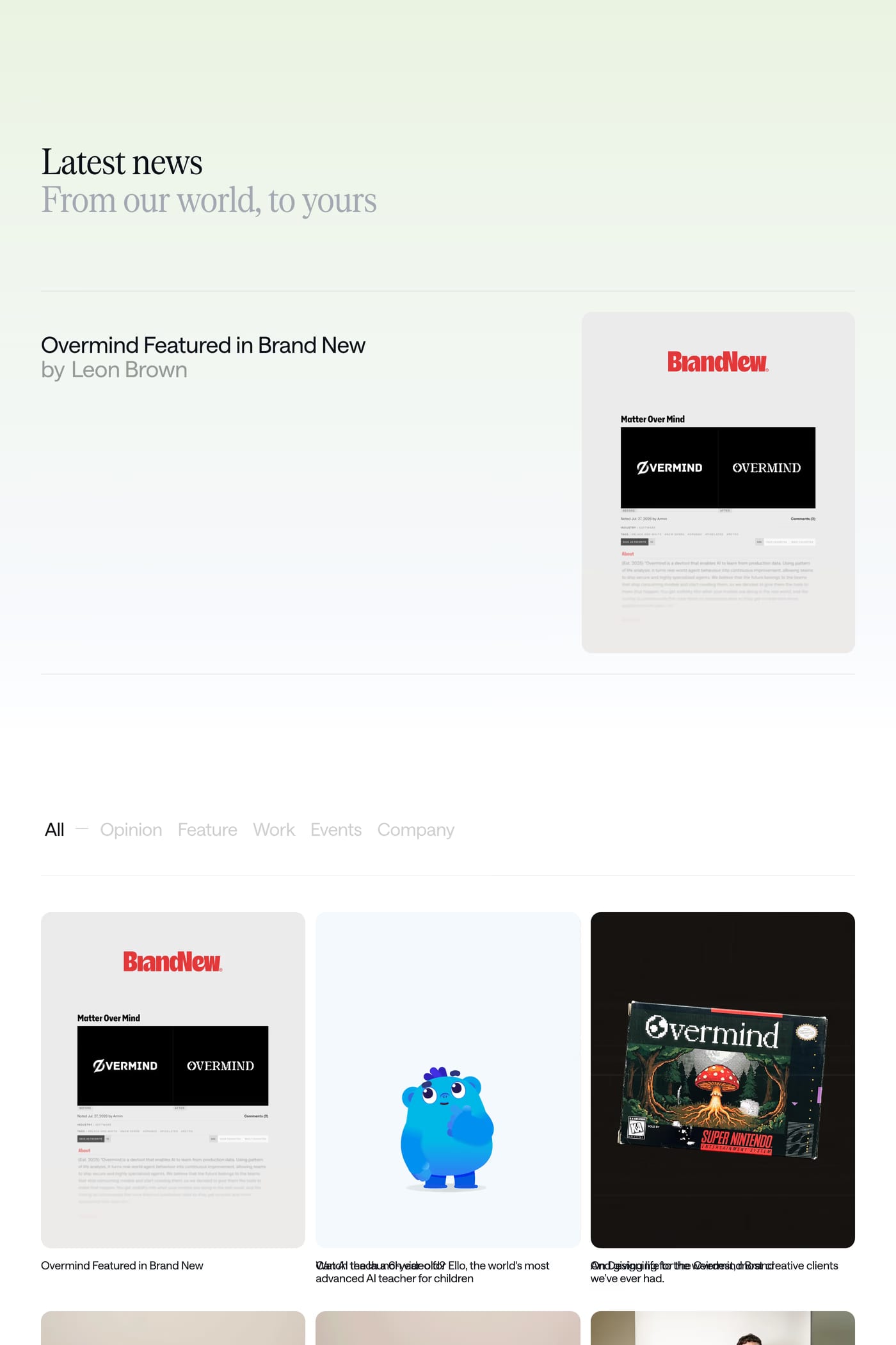 New Genre — screenshot of the blog page
