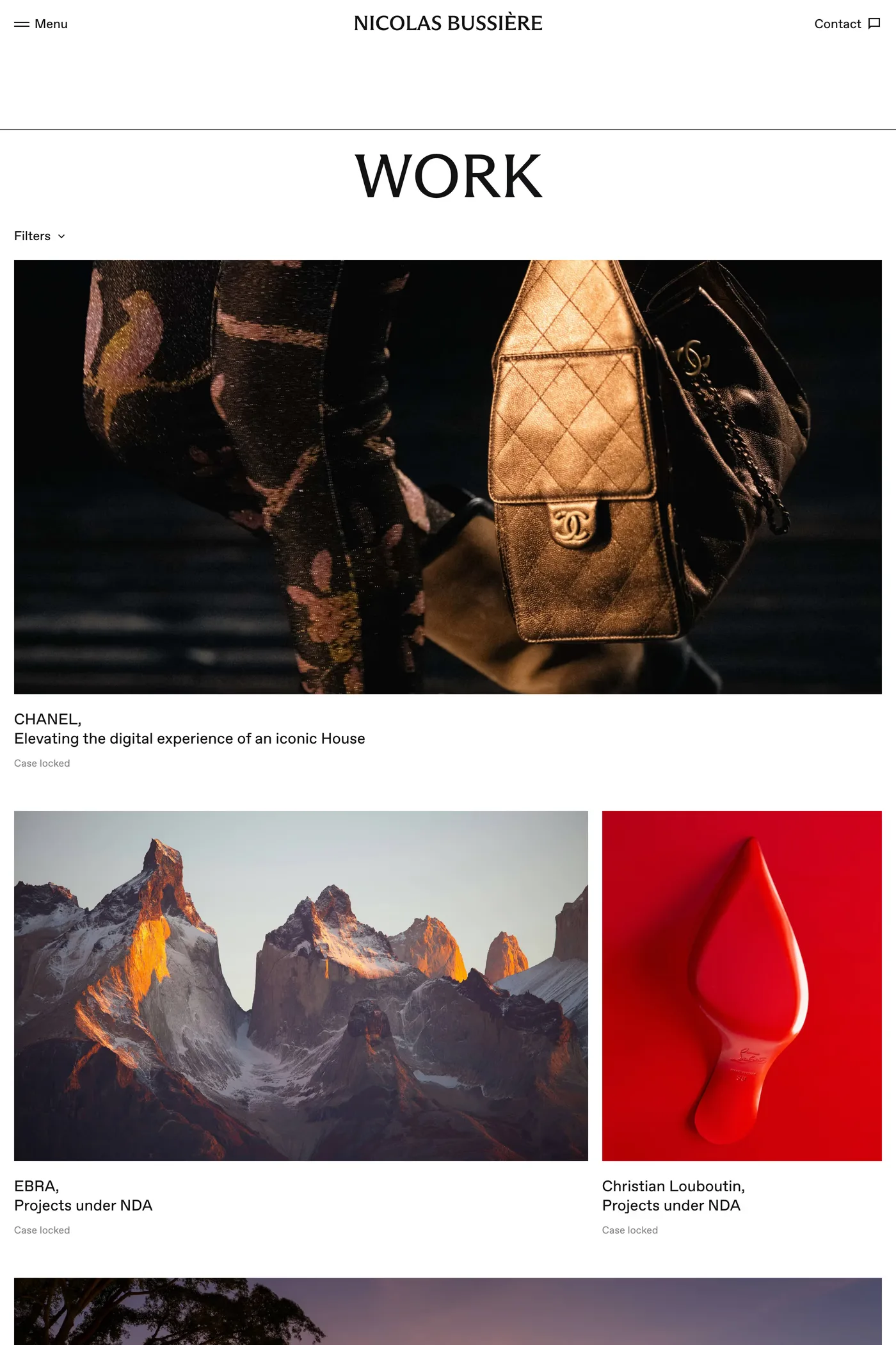 Nicolas Bussière — screenshot of the work page