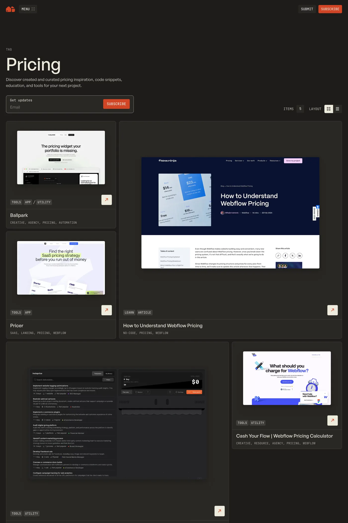 No-Code Supply Co — screenshot of the pricing page