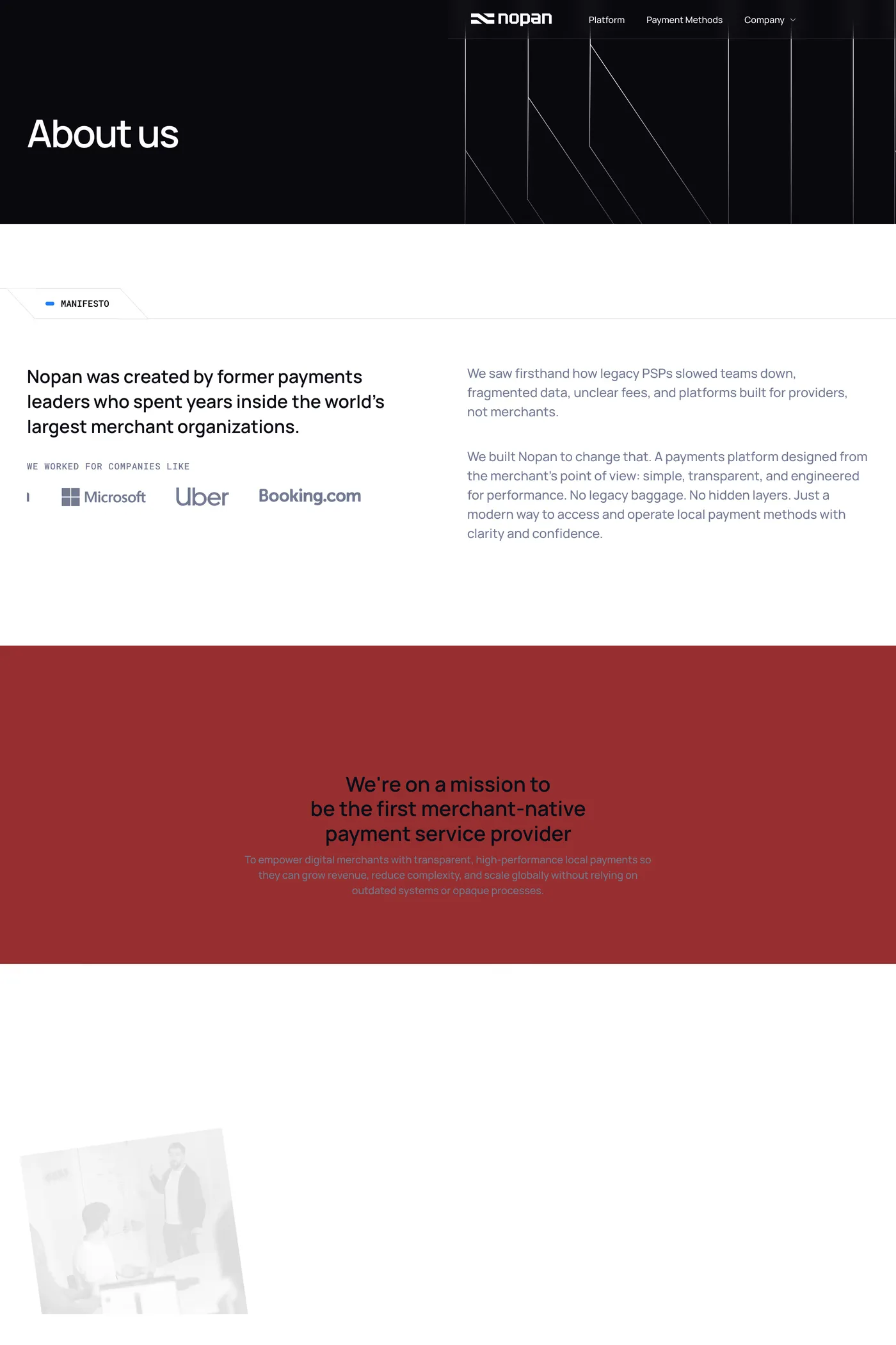 Nopan — screenshot of the about page
