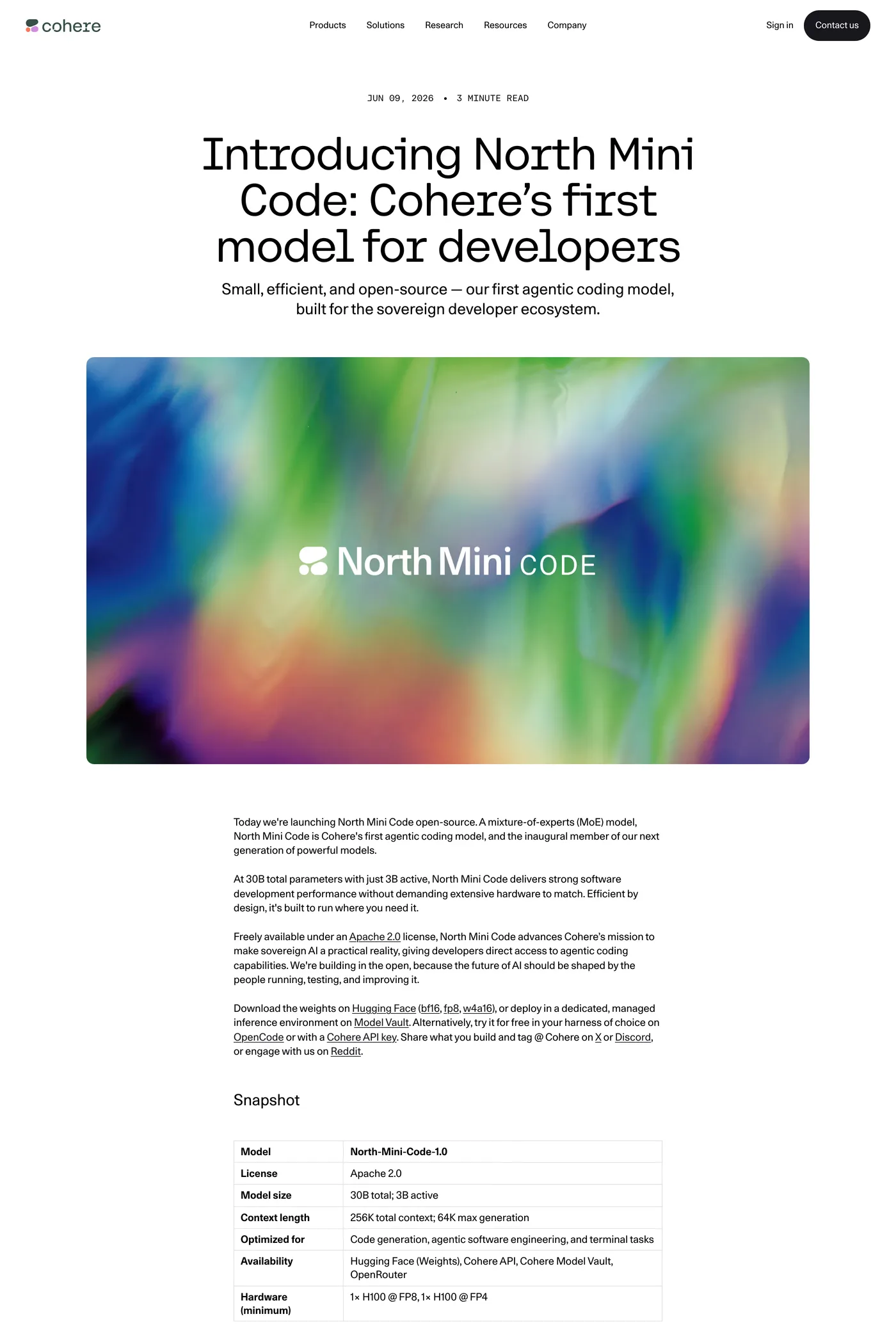 North — screenshot of the blog page