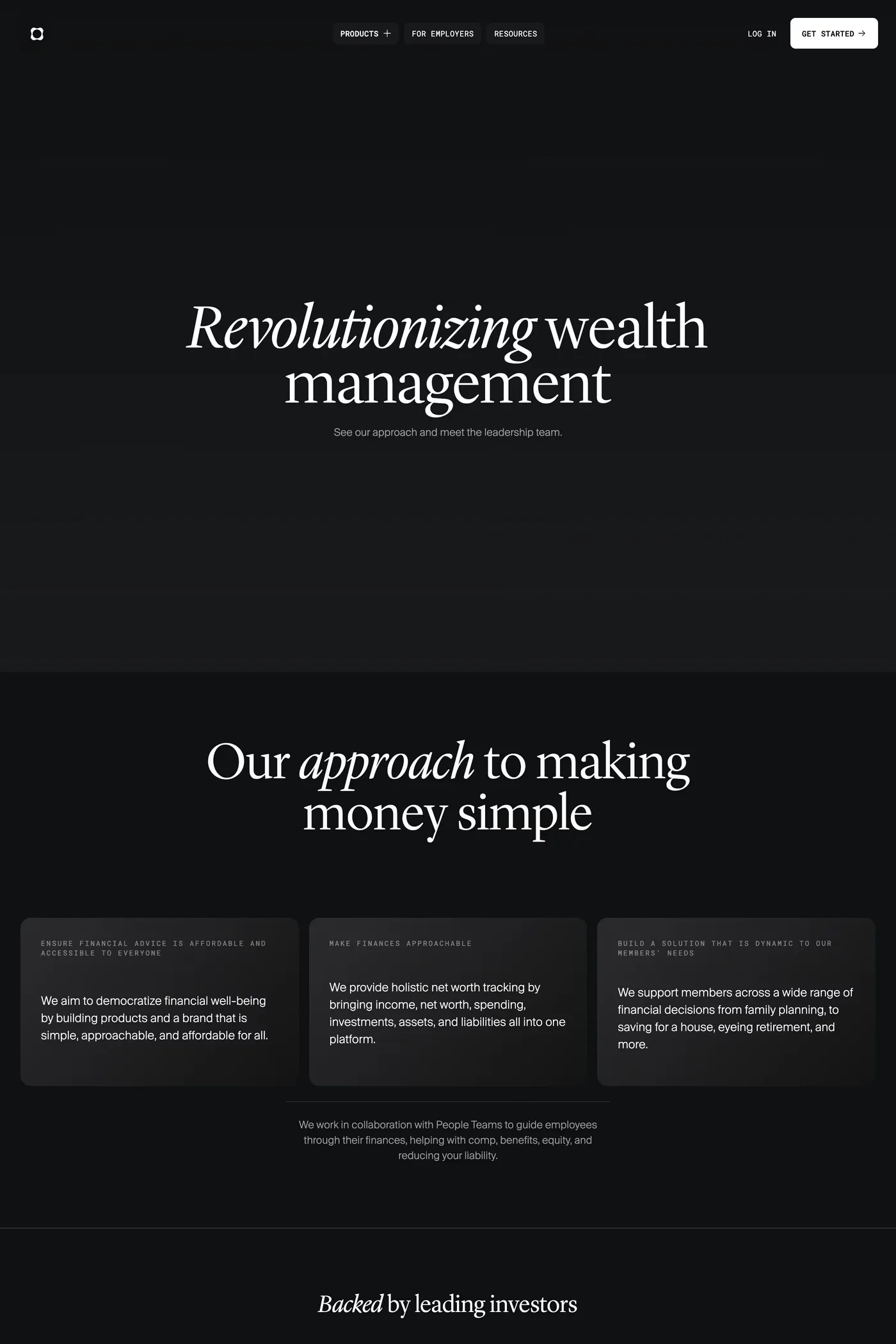 Origin — screenshot of the about page