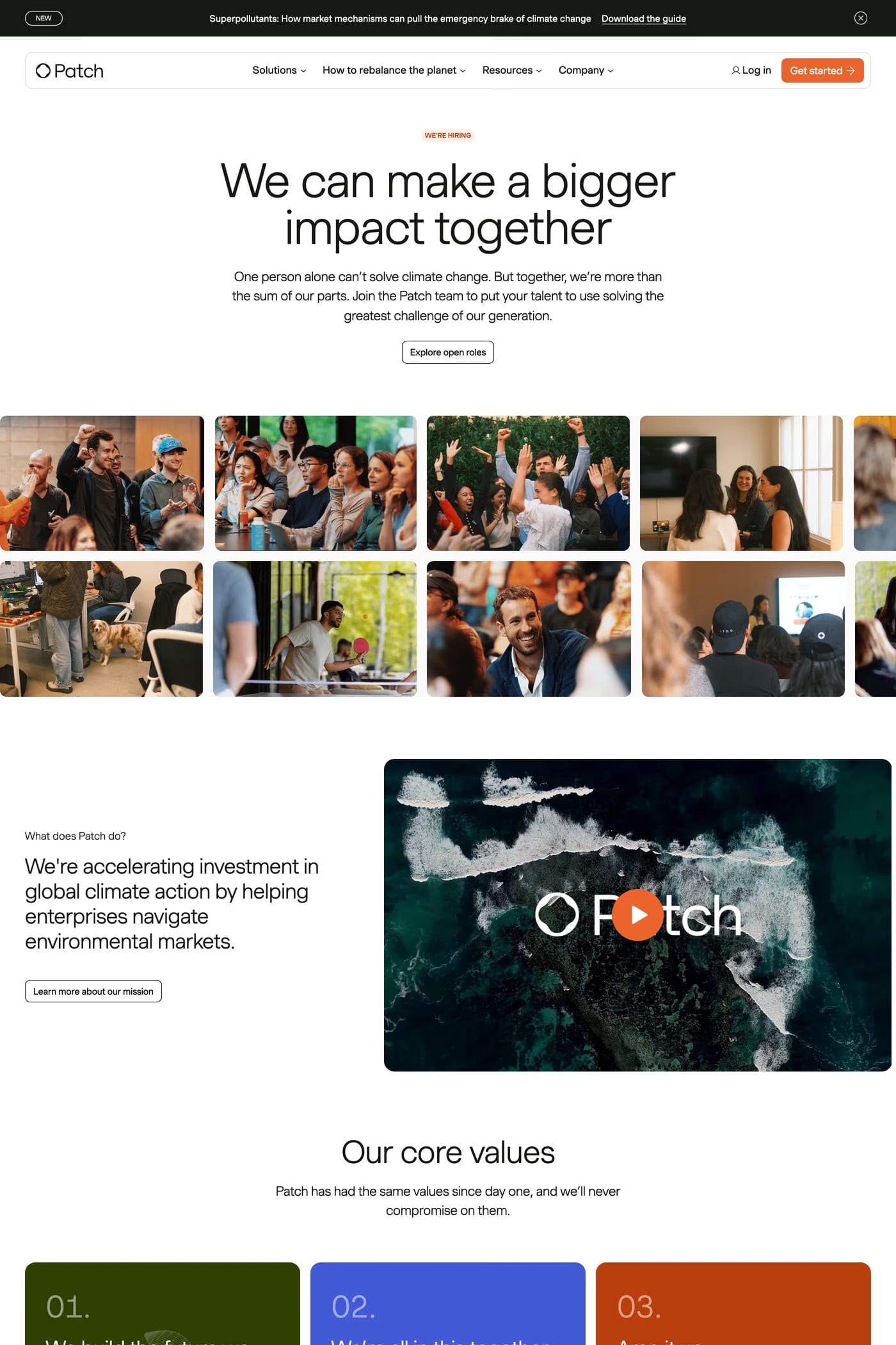 Patch — screenshot of the careers page