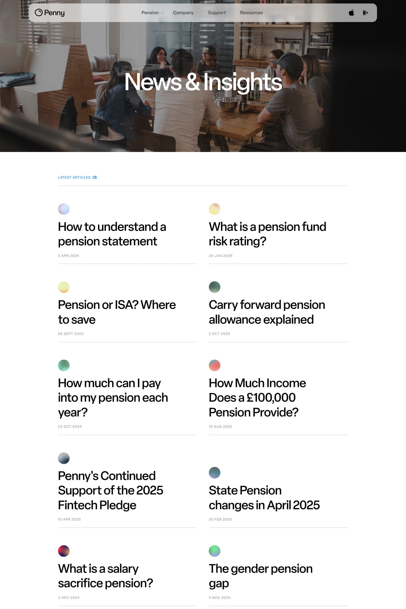 Penny Pension blog page