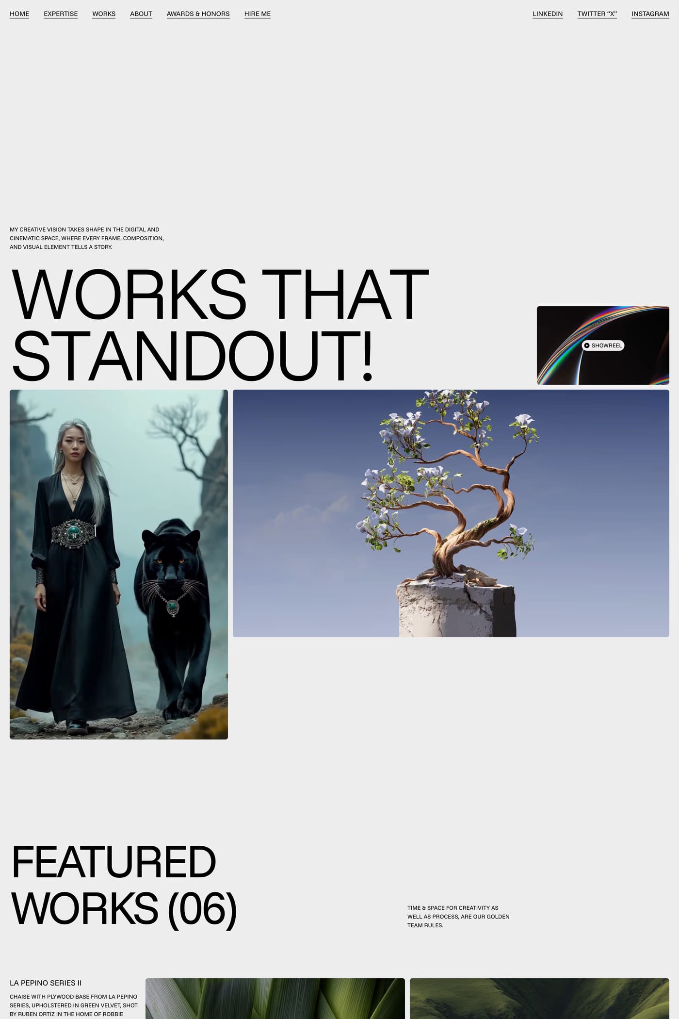 Peter Kenworth — screenshot of the work page