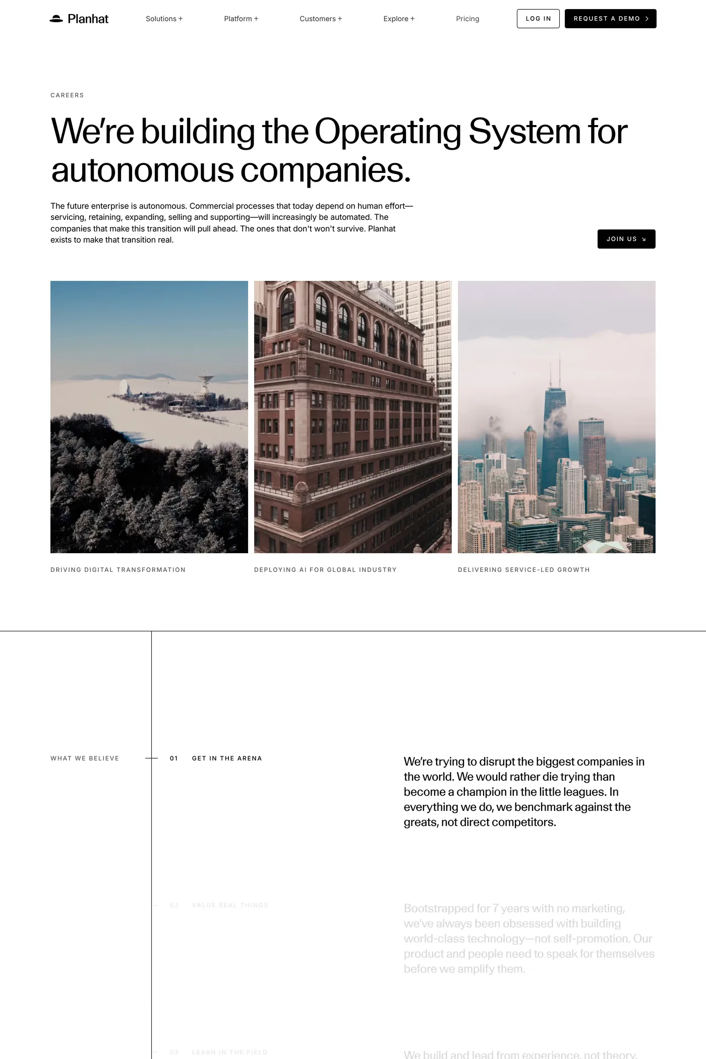 Planhat — screenshot of the careers page