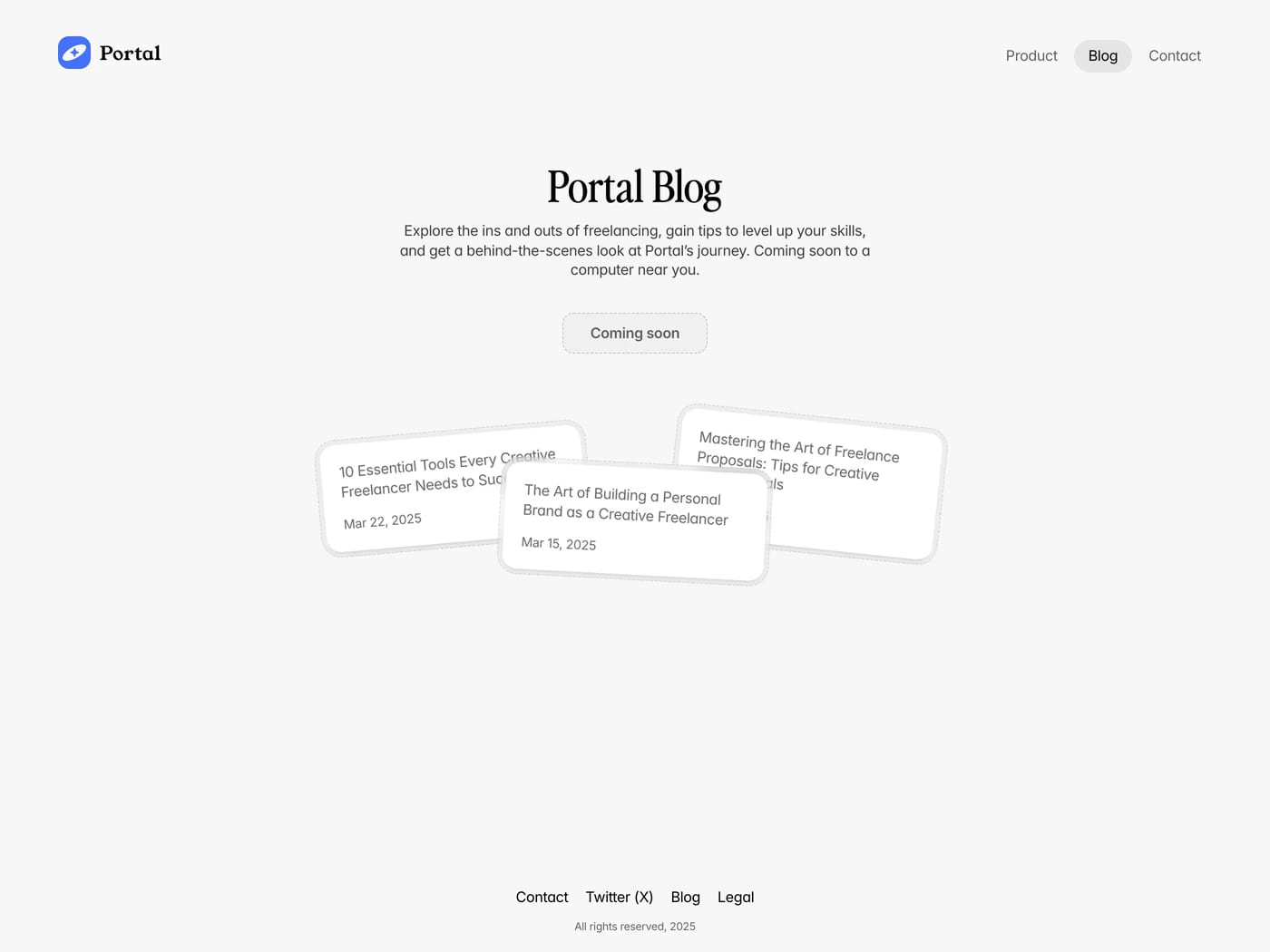 Portal blog page