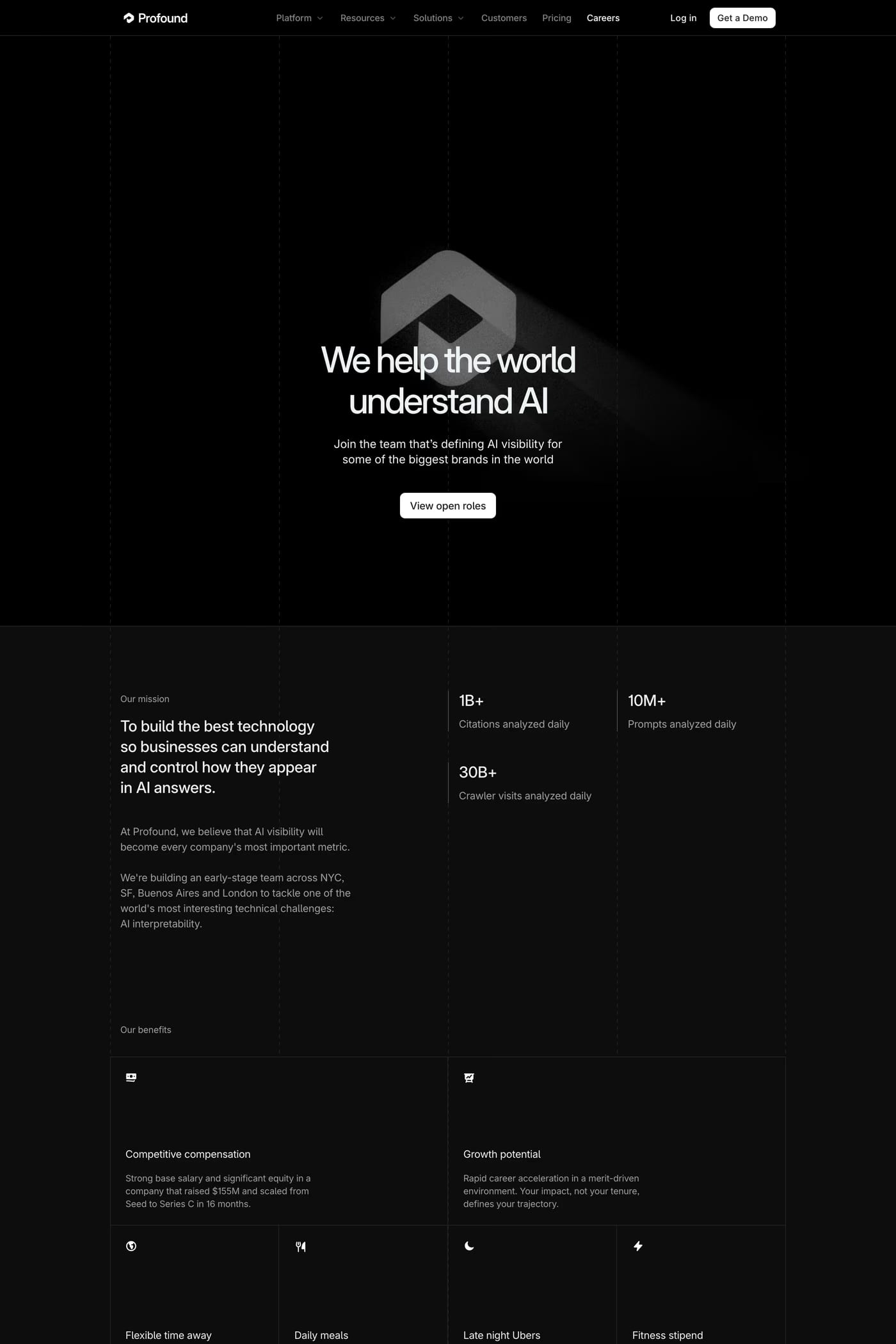 Profound — screenshot of the careers page