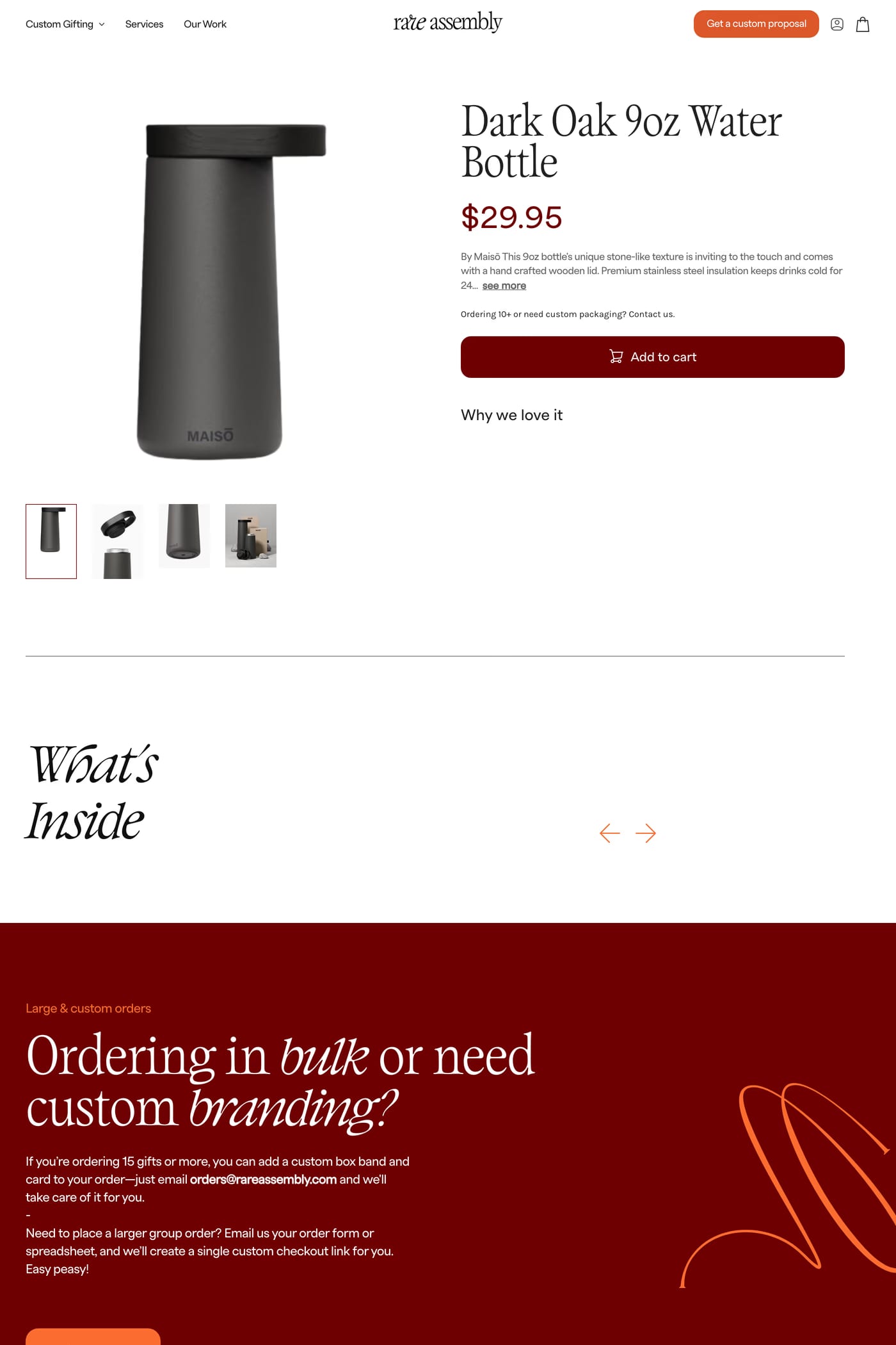 Rare Assembly product page page