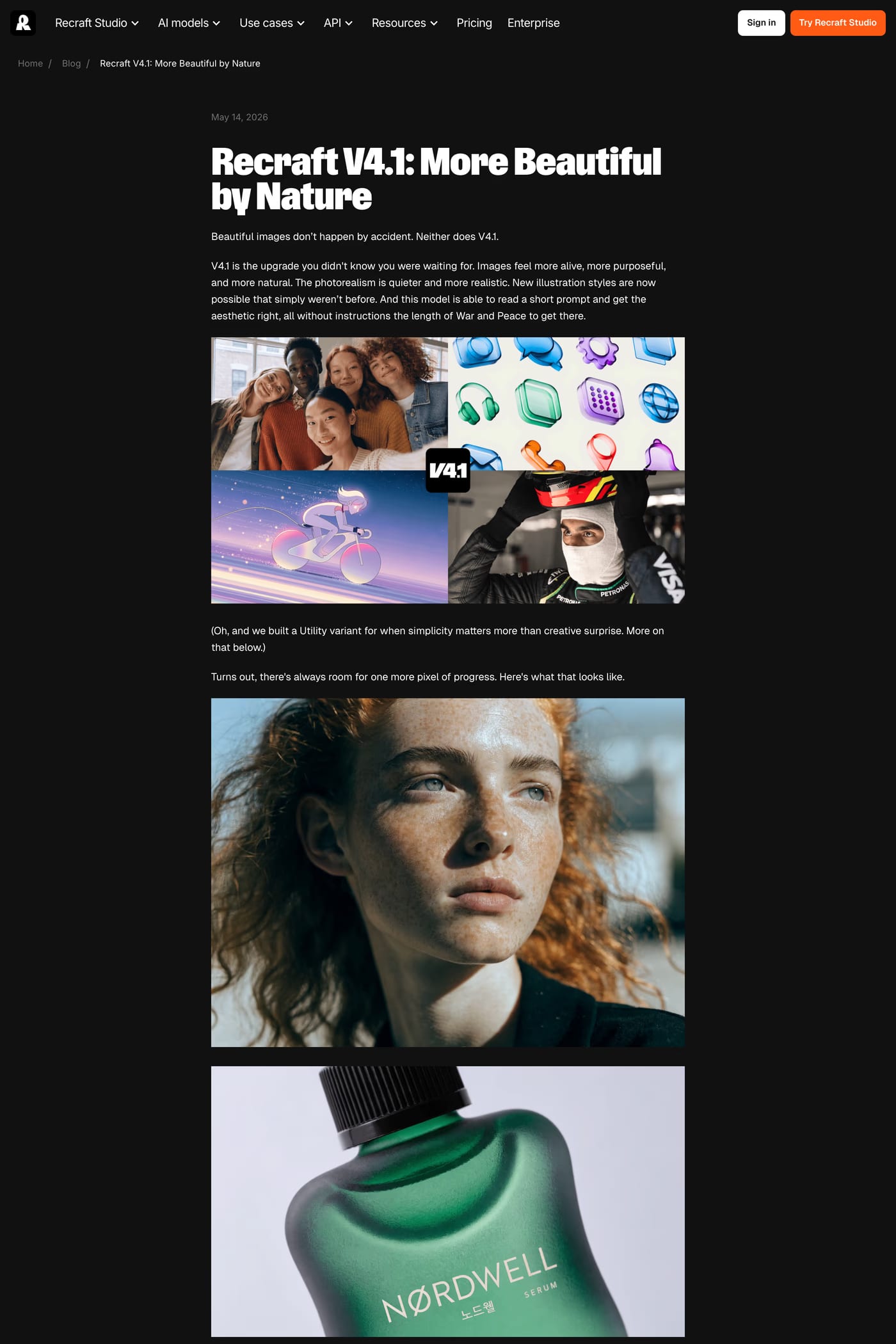 Recraft blog page