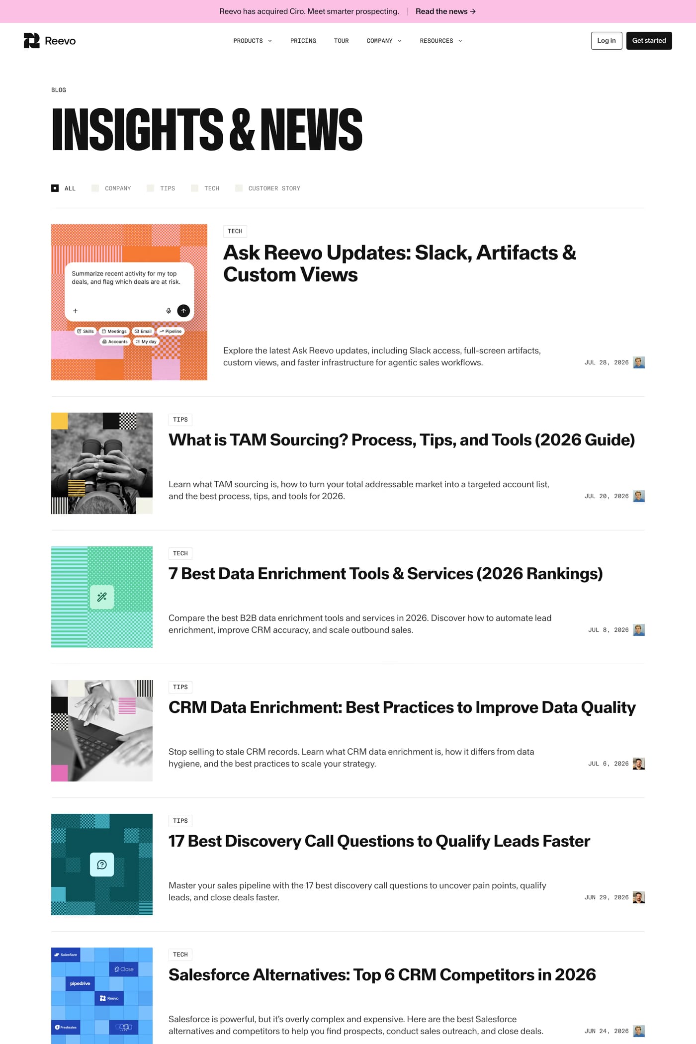 Reevo blog page