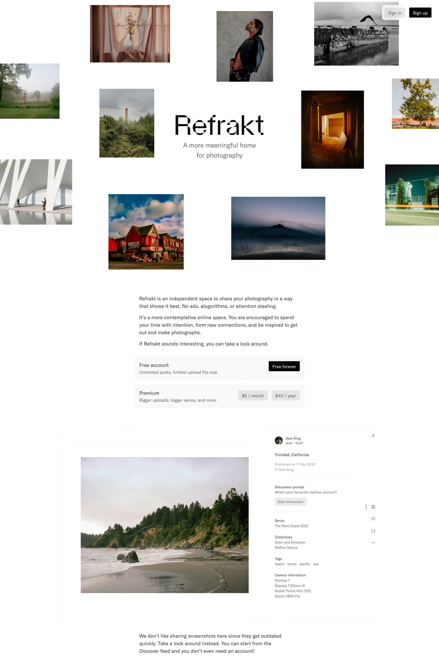 Refrakt about page