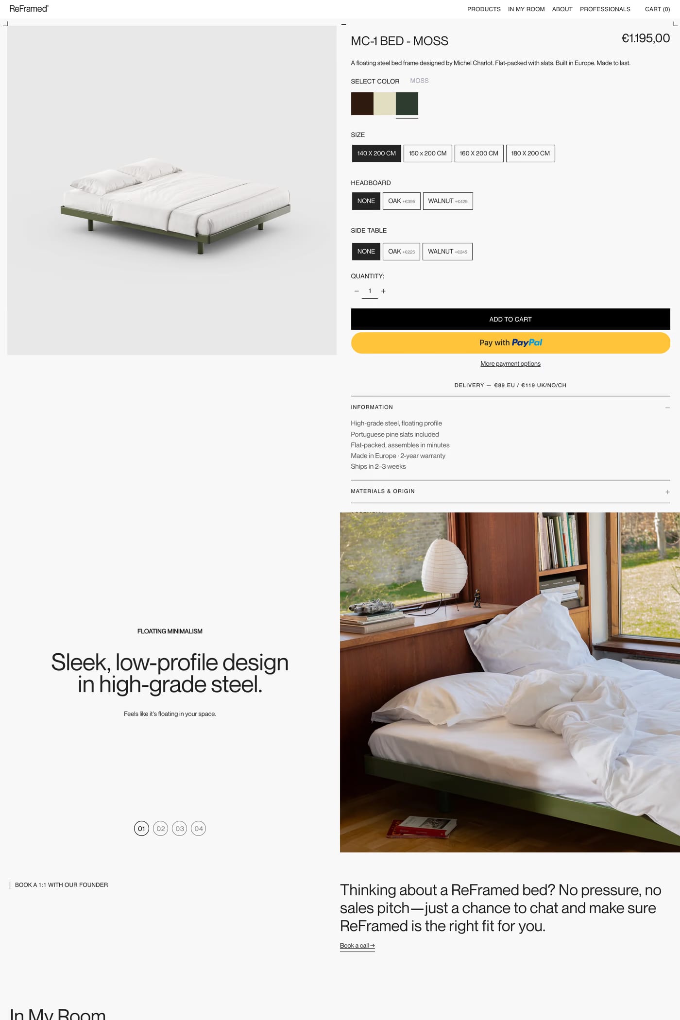 Reframed product page page