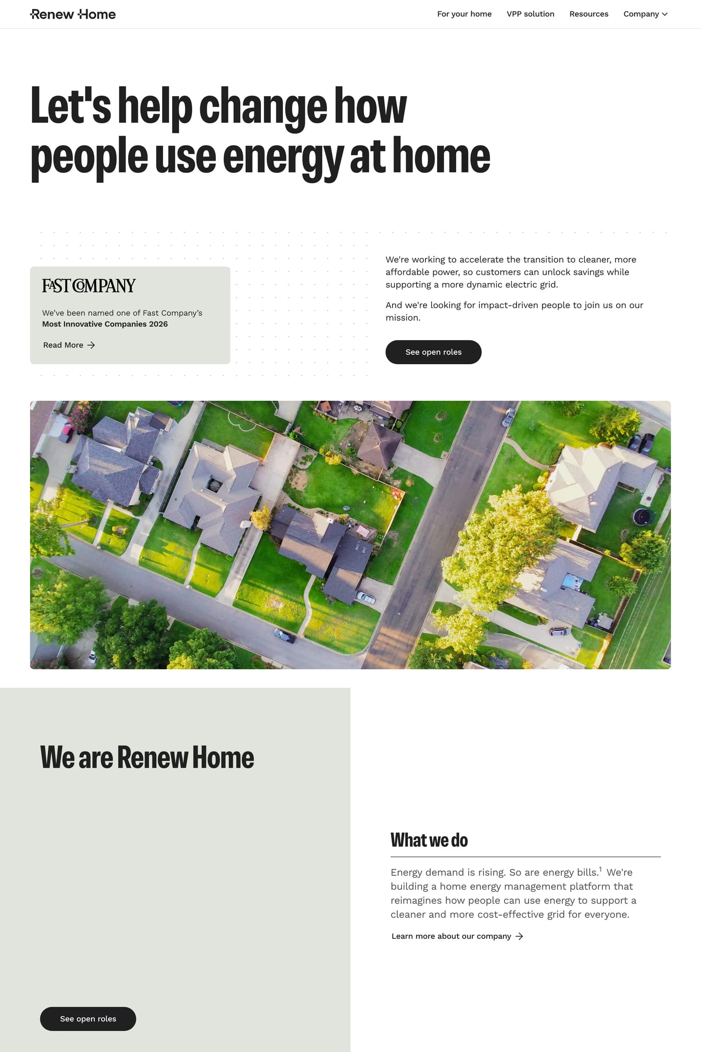Renew Home — screenshot of the careers page