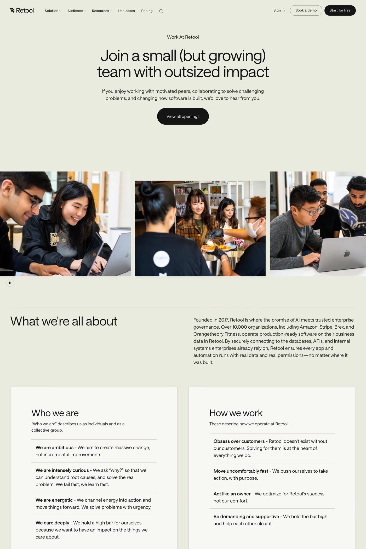 Retool — screenshot of the careers page
