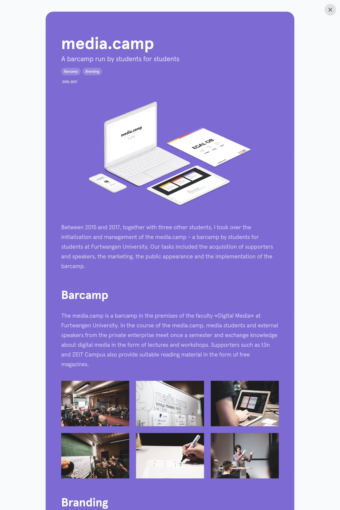 Robin Spielmann — screenshot of the work page