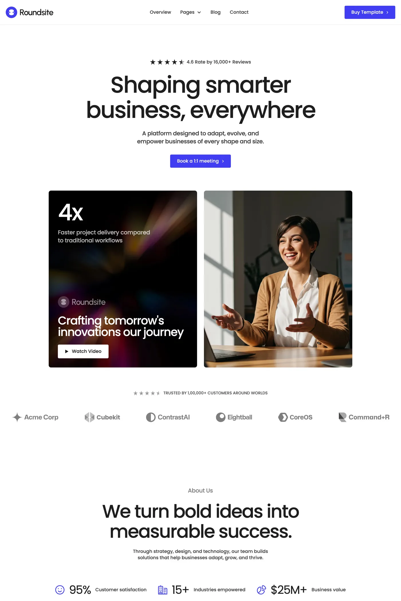 Roundsite — screenshot of the about page