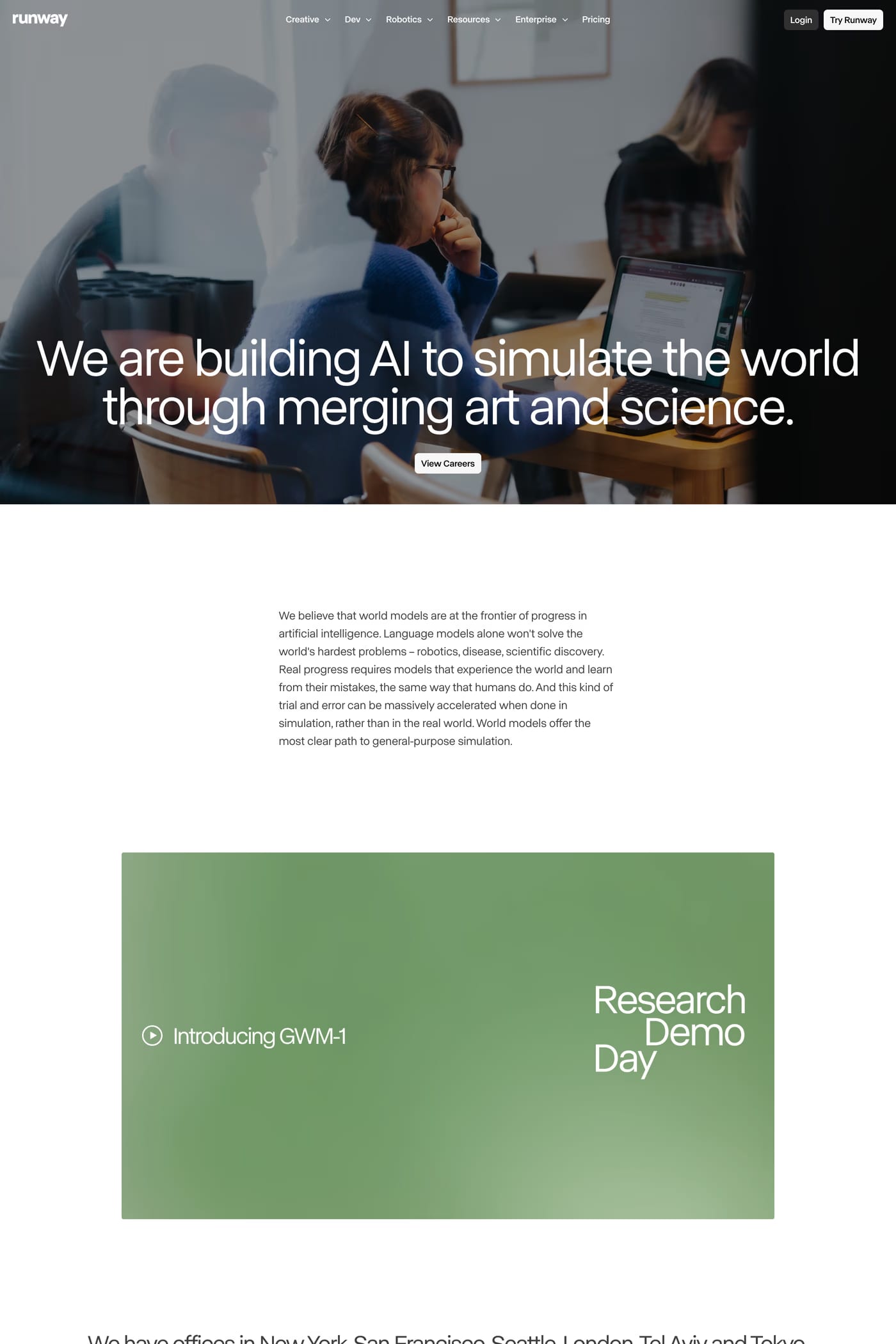 Runway — screenshot of the about page