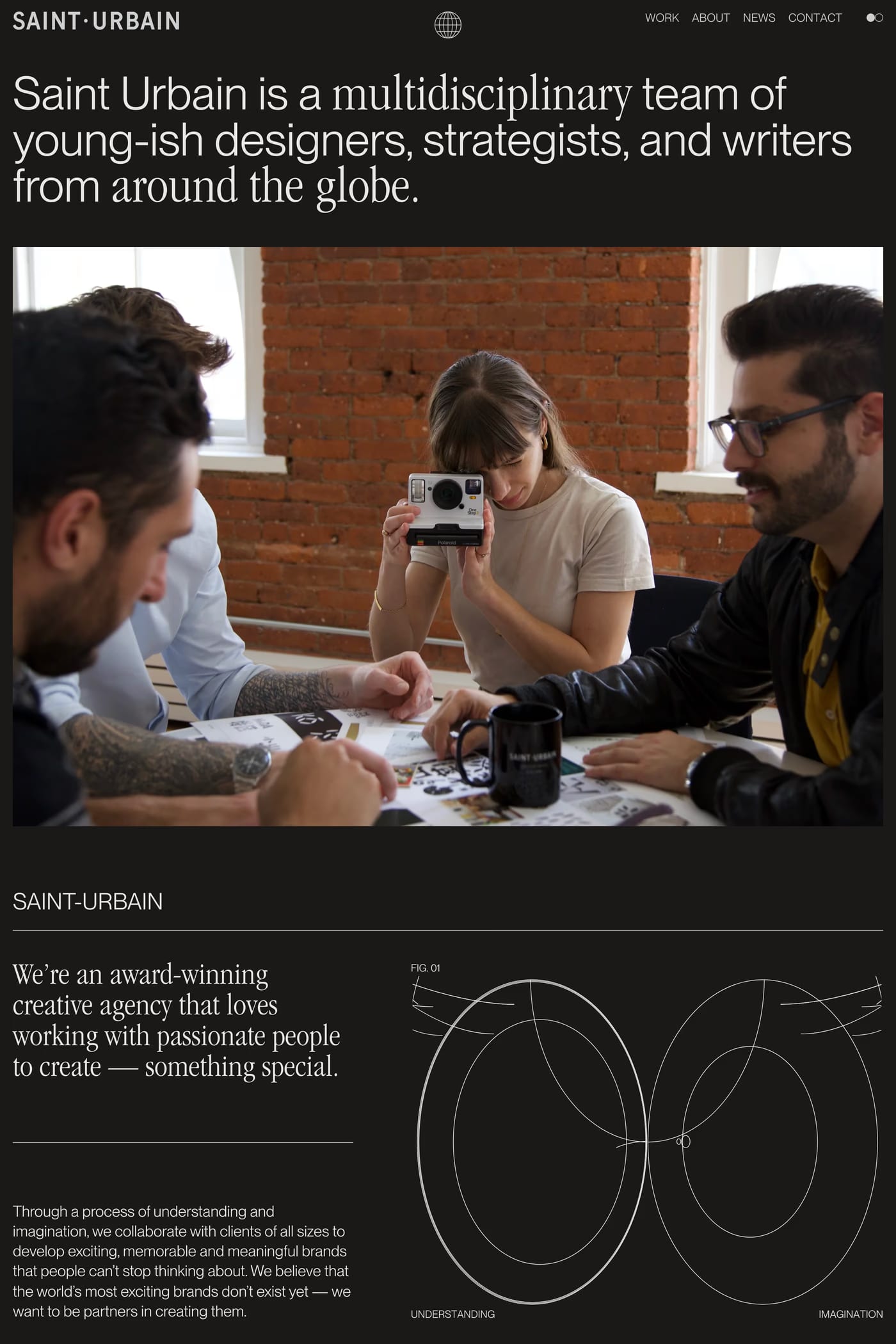 Saint Urbain — screenshot of the about page