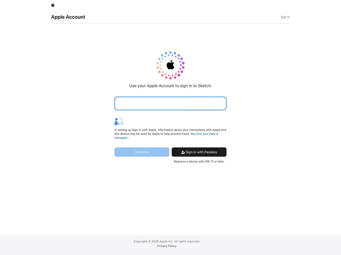 Sketch login page