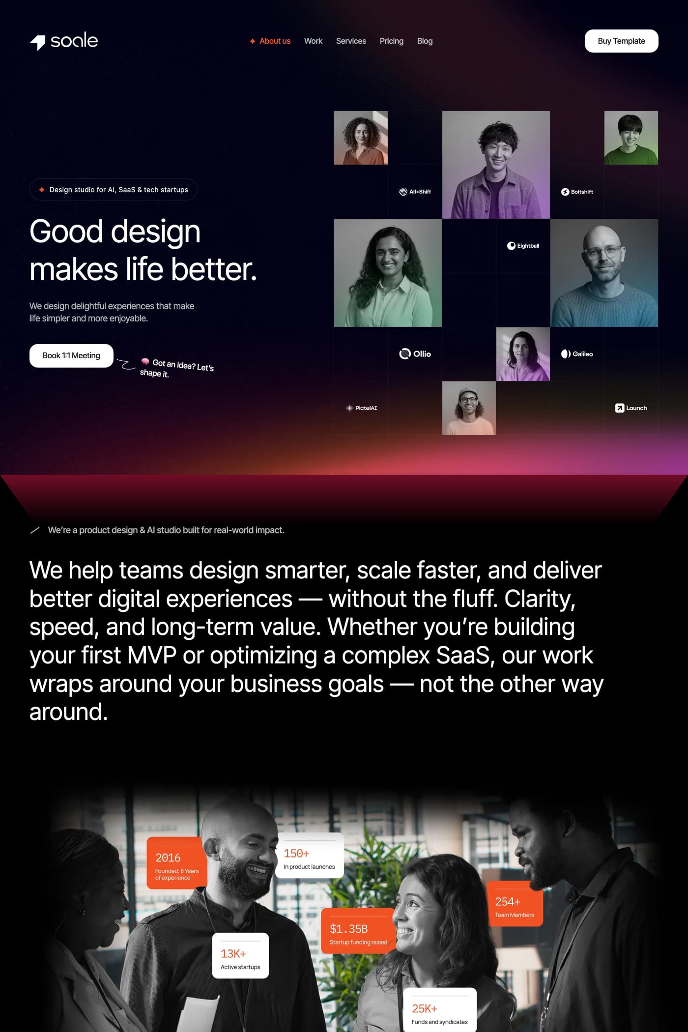 Soale — screenshot of the about page