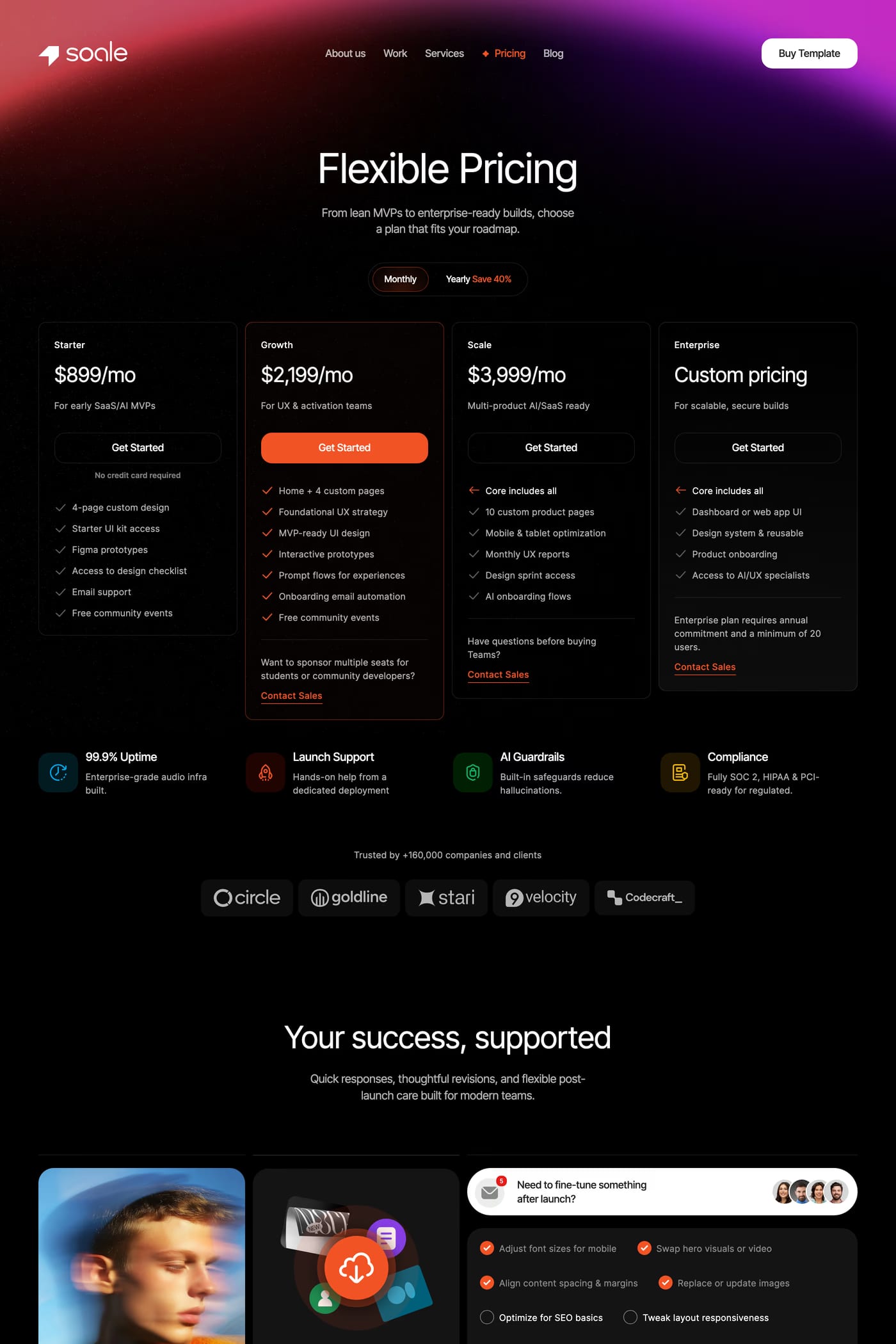 Soale — screenshot of the pricing page