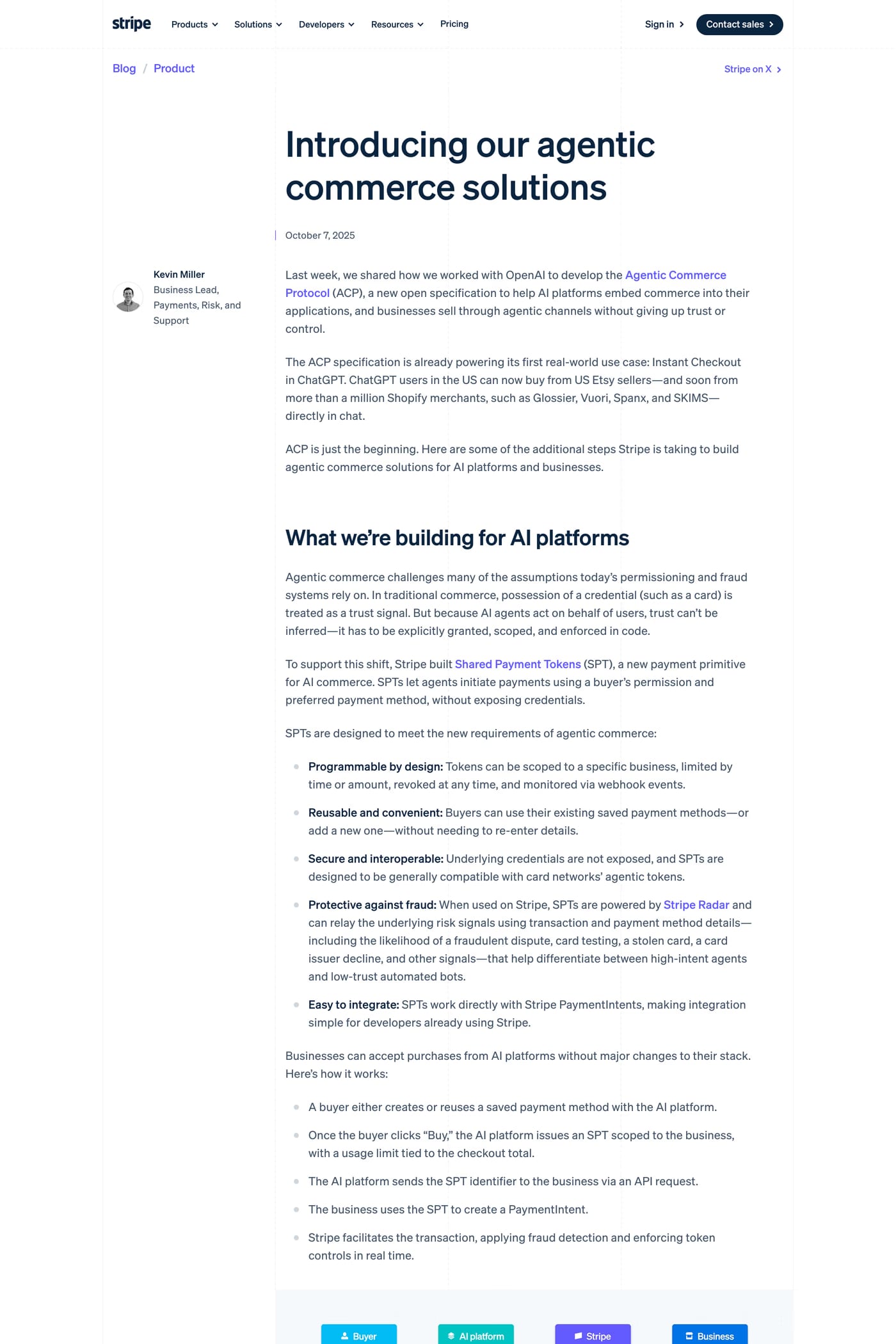 Stripe blog page