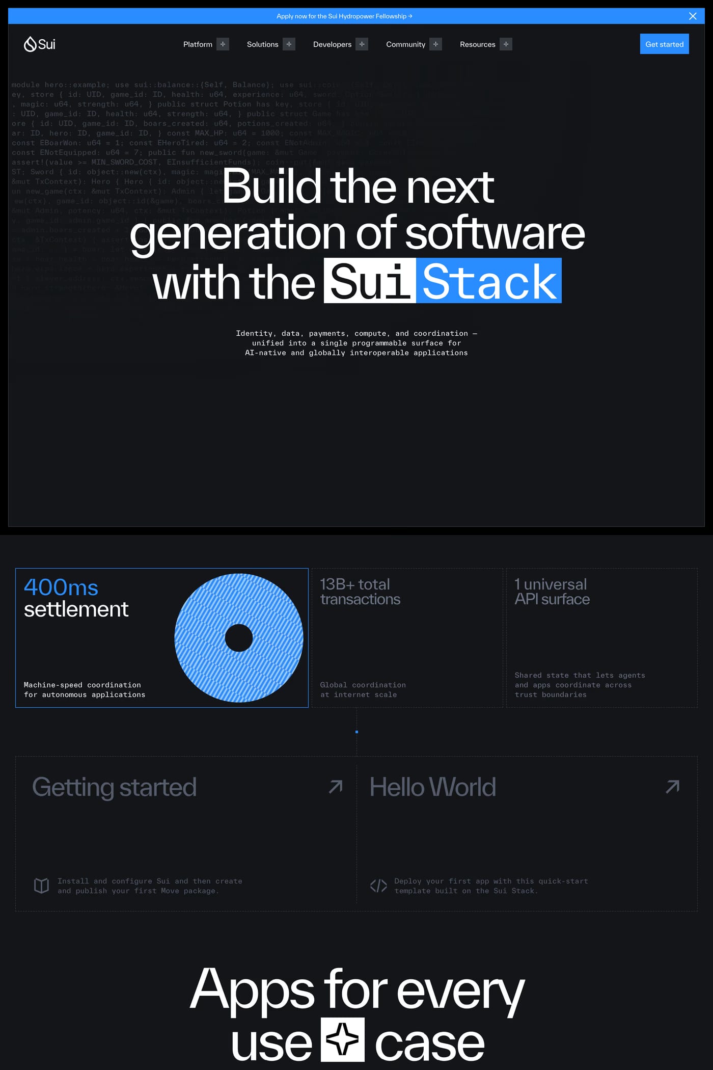 Sui Overflow 2025 features page