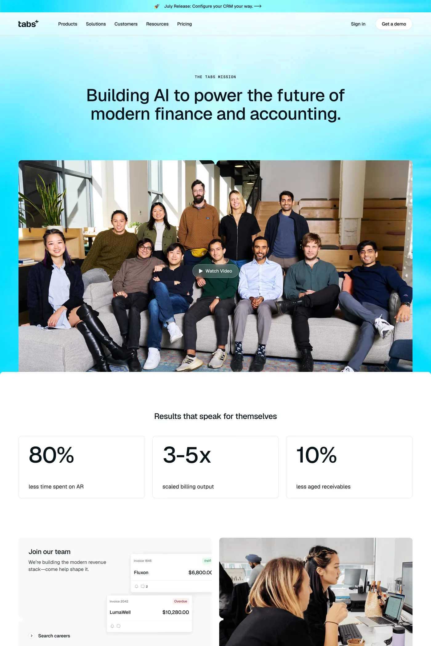 Tabs — screenshot of the about page