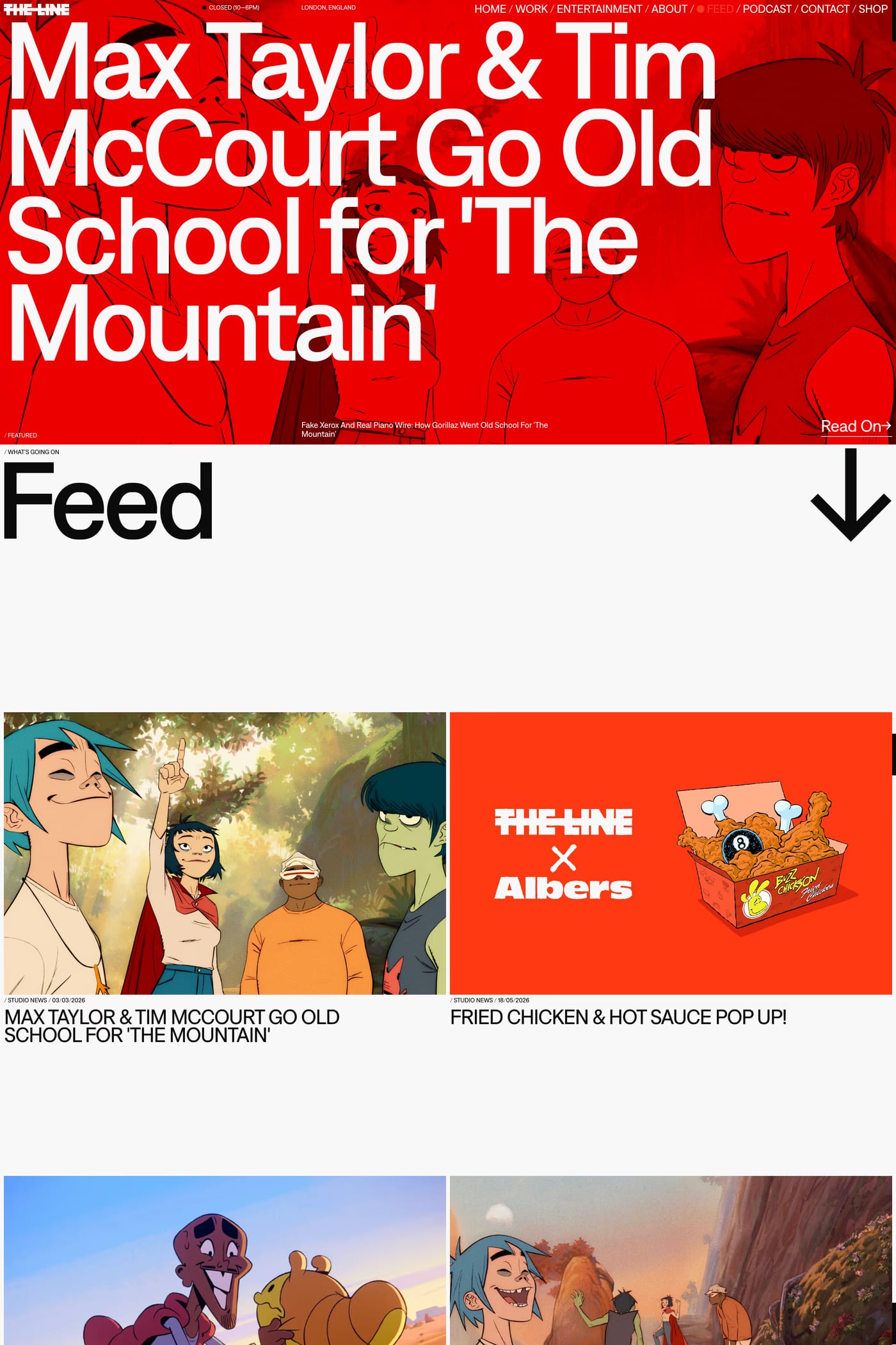 The Line Studio — screenshot of the blog page