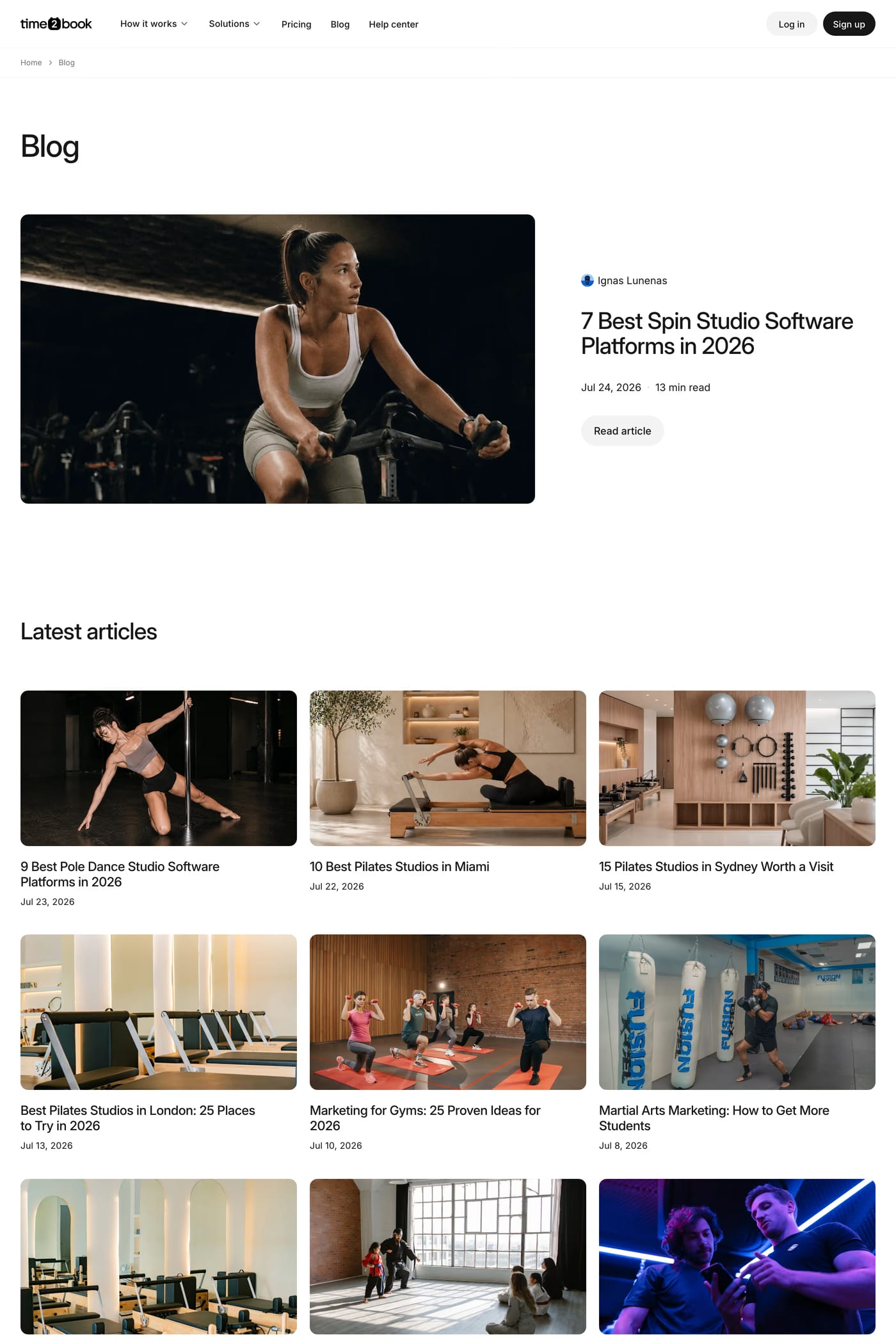 time2book·me — screenshot of the blog page