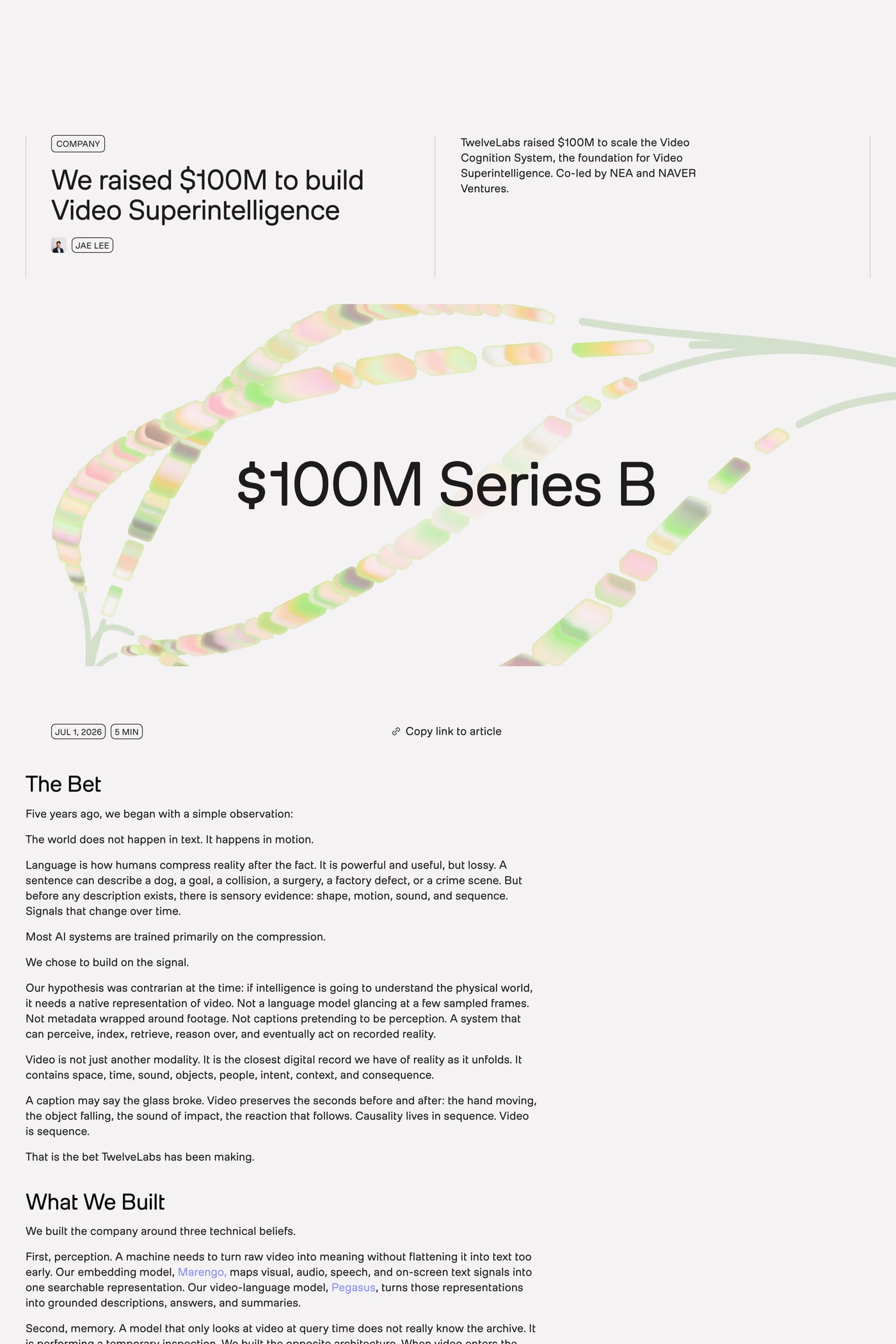 TwelveLabs blog page