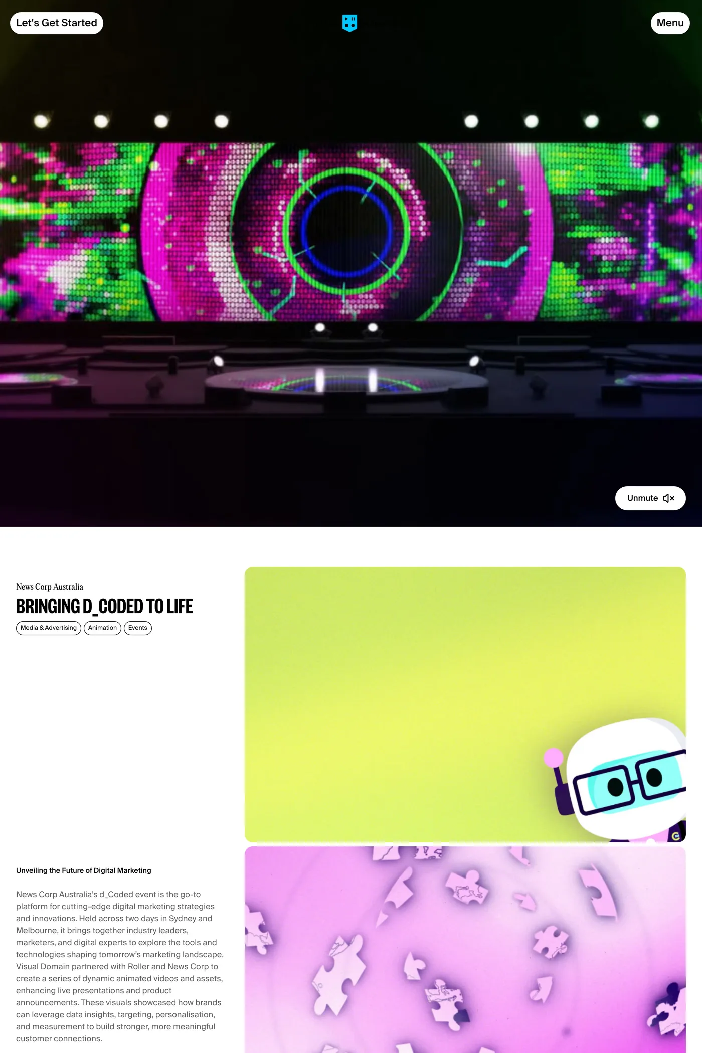 Visual Domain — screenshot of the case studies page