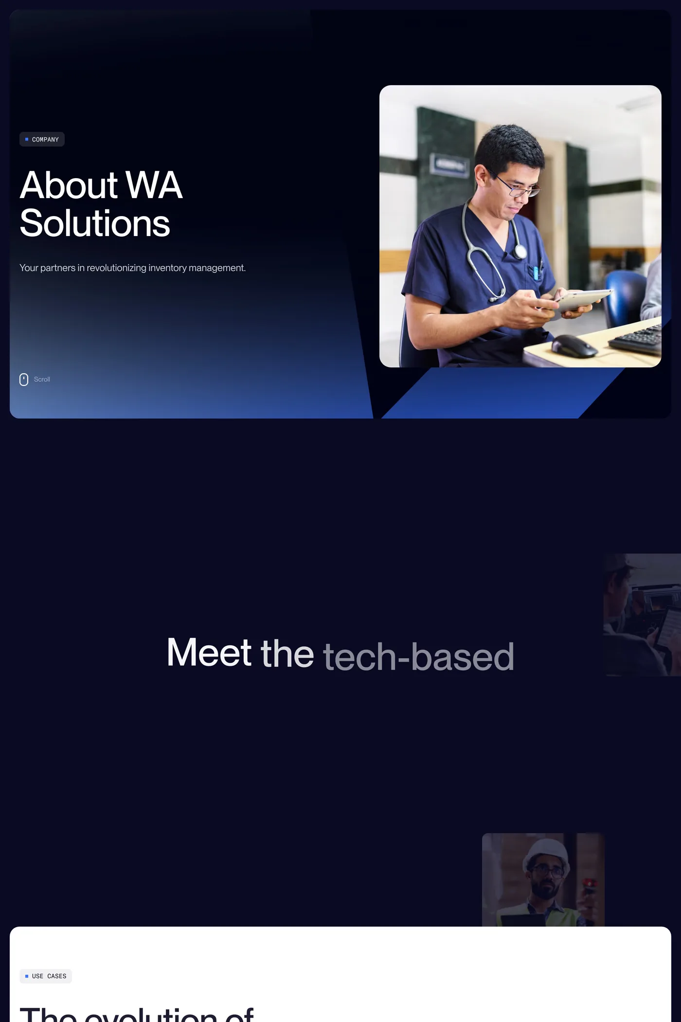 WA Solutions — screenshot of the about page