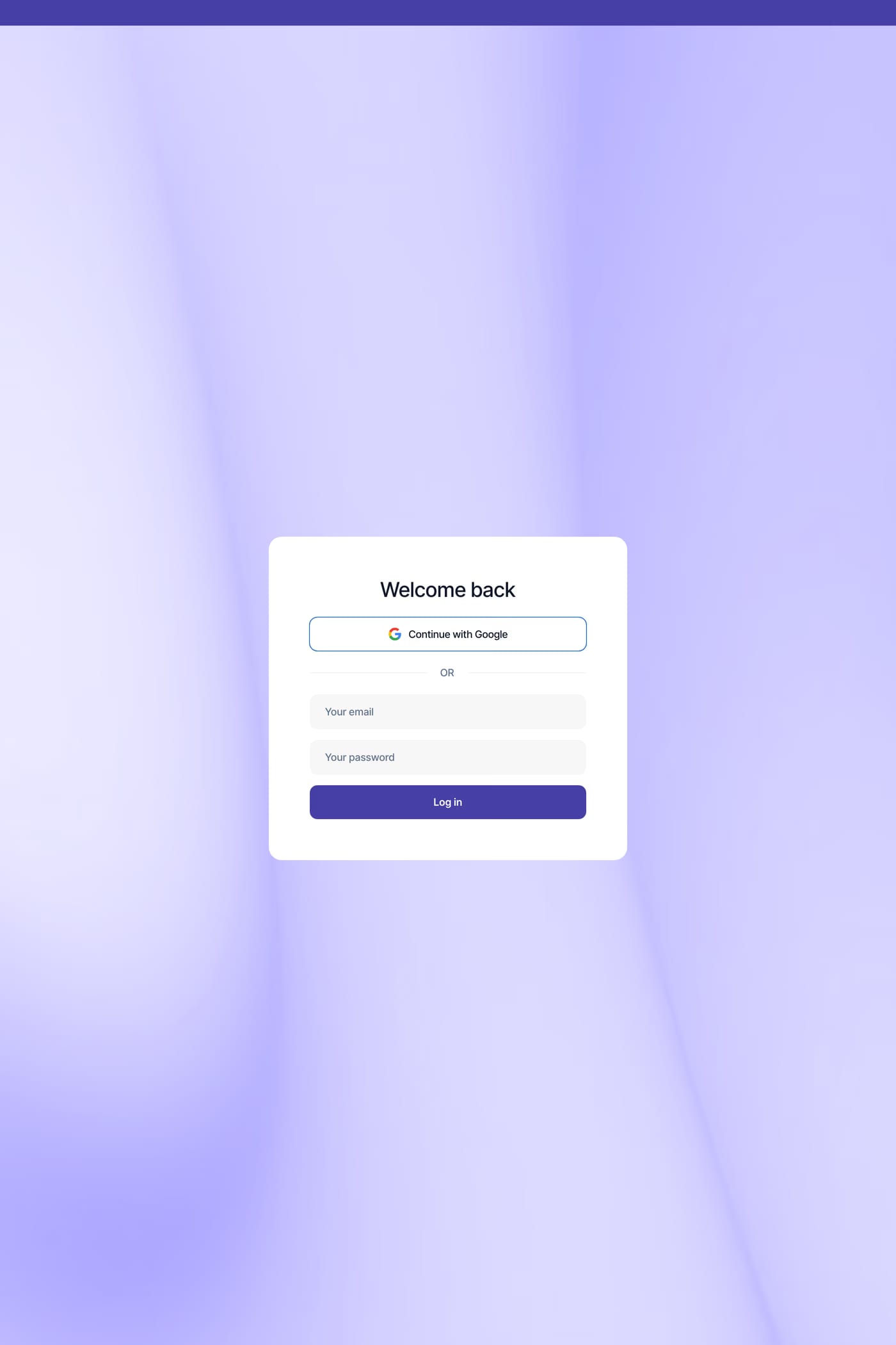 Wedge — screenshot of the login page