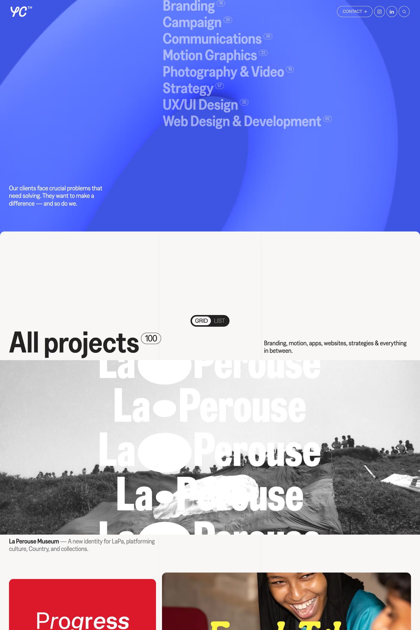 Your Creative — screenshot of the work page