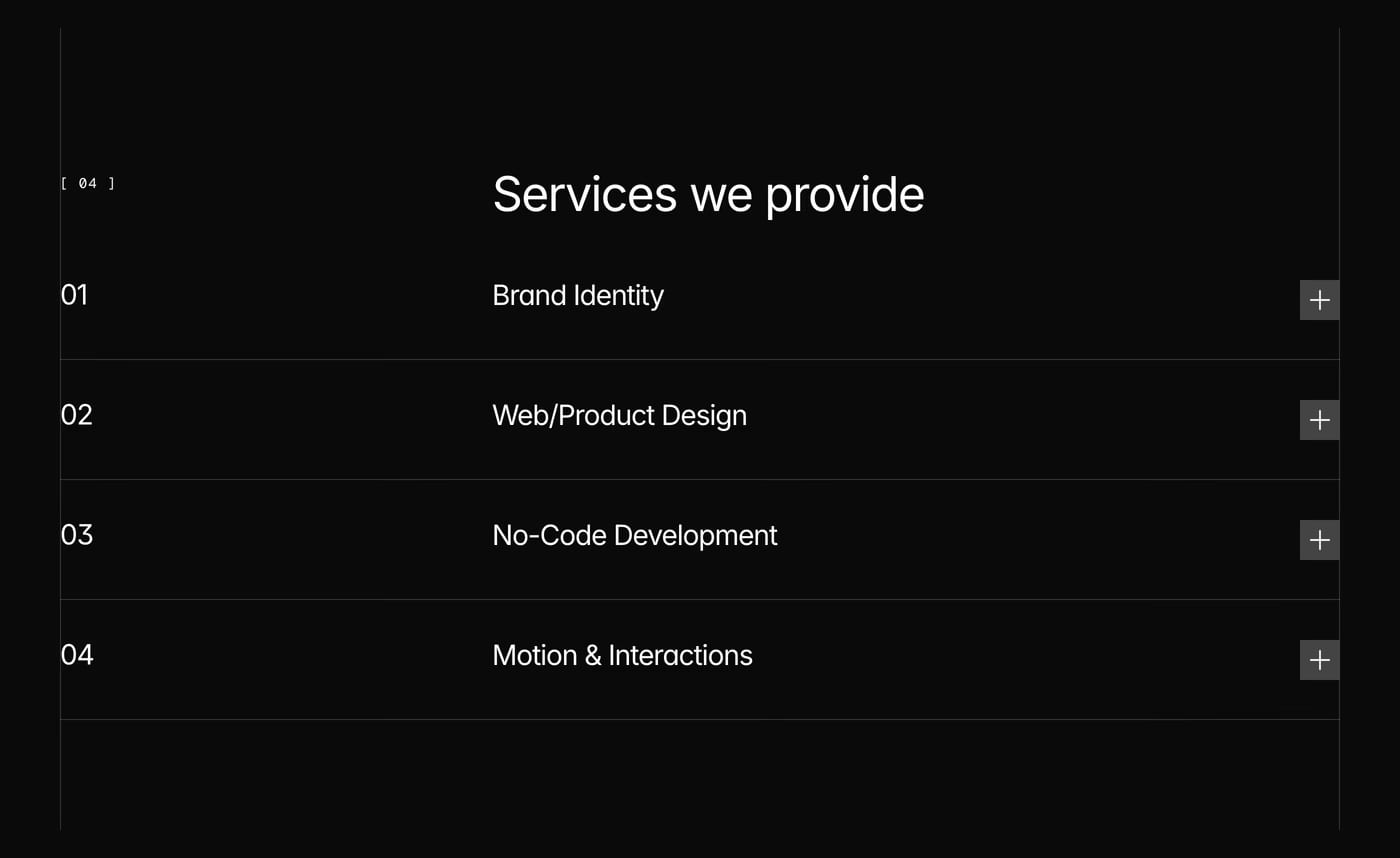 Agena Services section