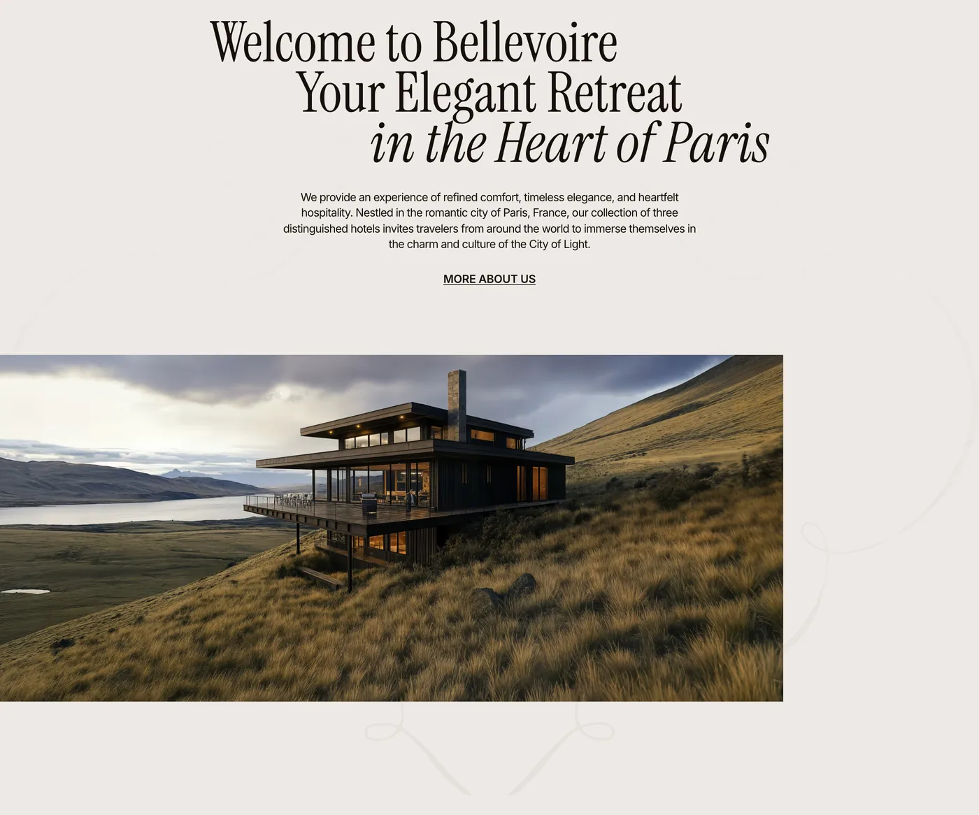 Bellevoire — screenshot of the about section