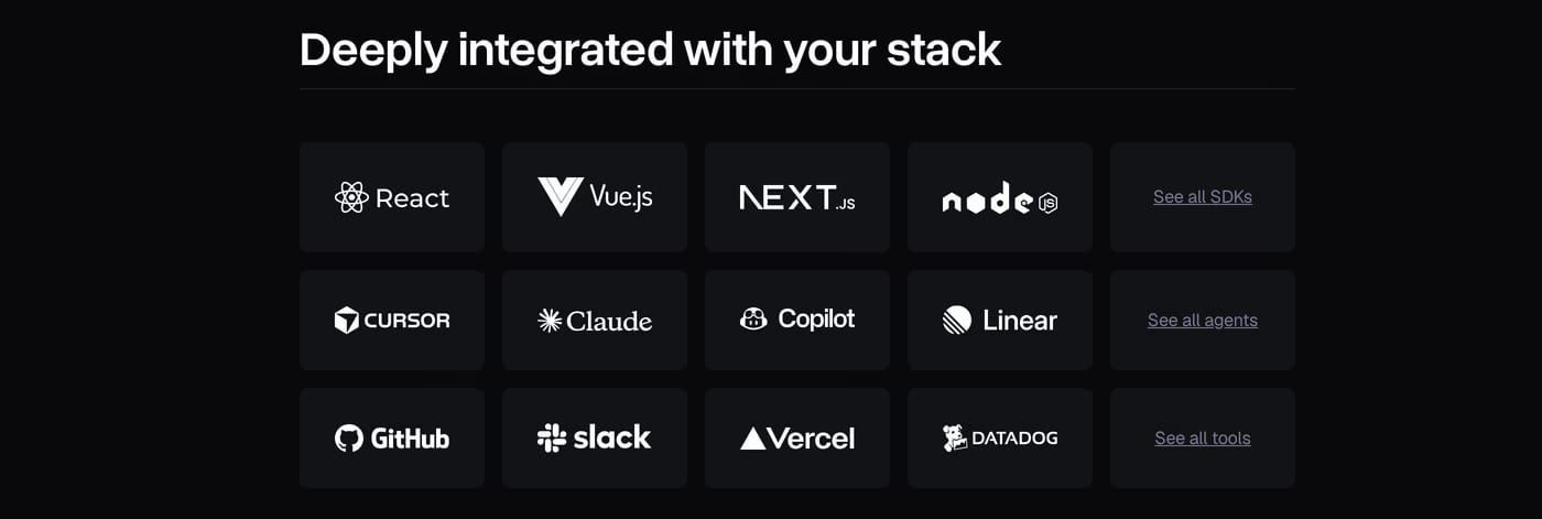 Bucket — screenshot of the logos section