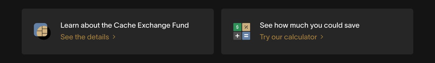 Cache Pricing section